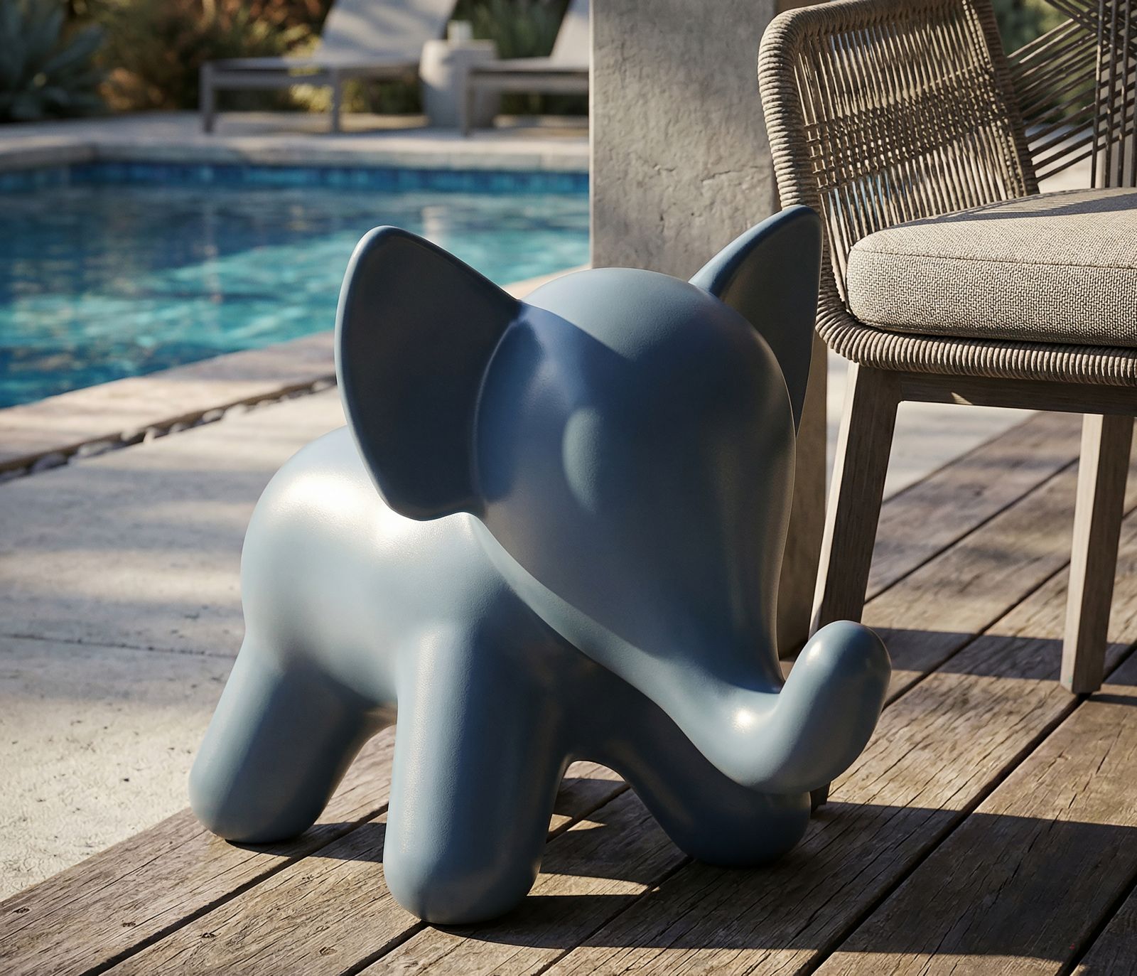 ELEPHANT BLUE STOOL CM 86X46X56 - slika 9