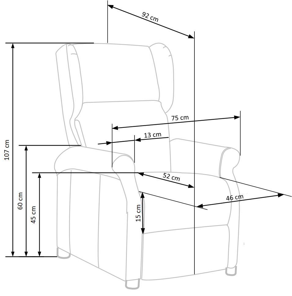 AGUSTIN 2 recliner, color: mustard - slika 8