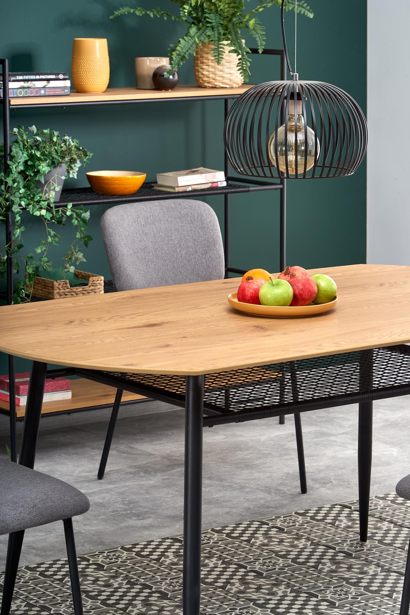 JACKSON table, color: top - golden oak, legs - black - slika 6