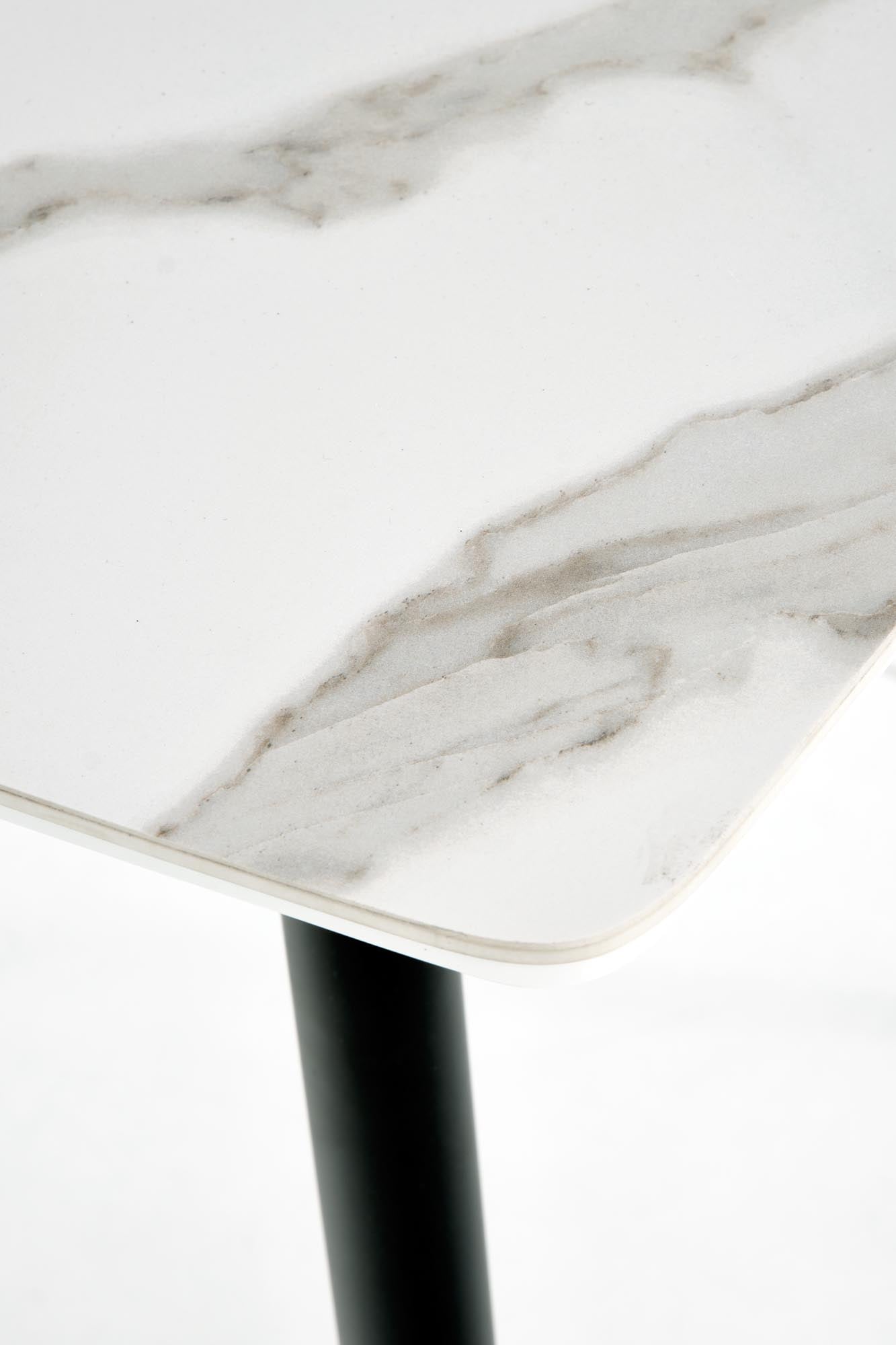 MARCO table, color: top - white marble, legs - black - slika 2
