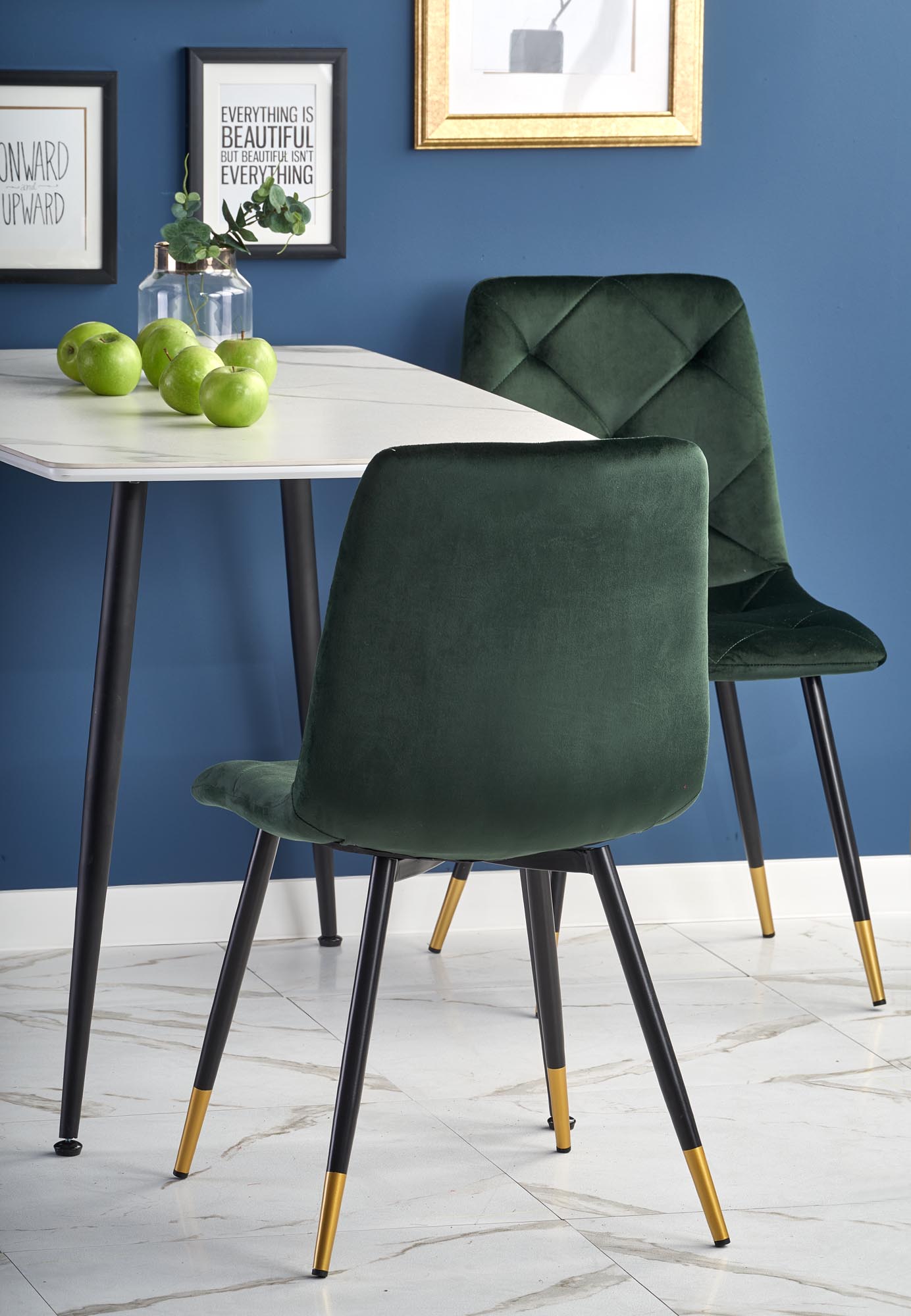 MARCO table, color: top - white marble, legs - black - slika 9