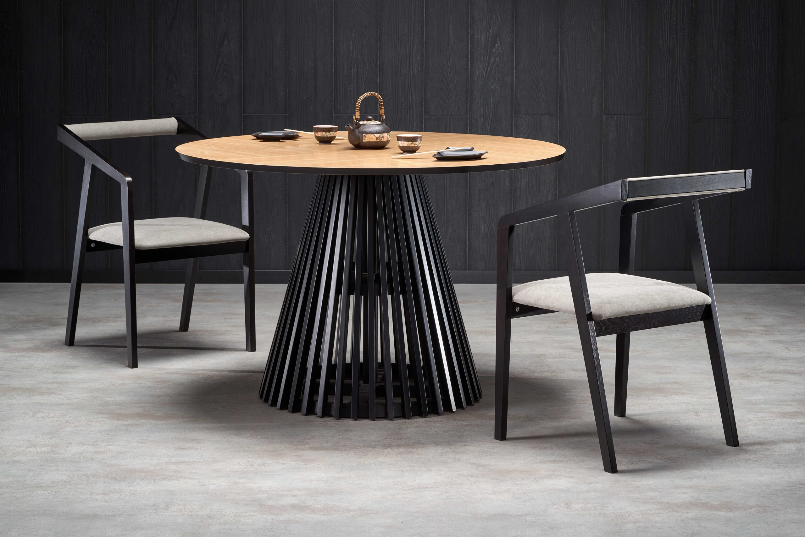 MIYAKI table natural oak, leg black - slika 2