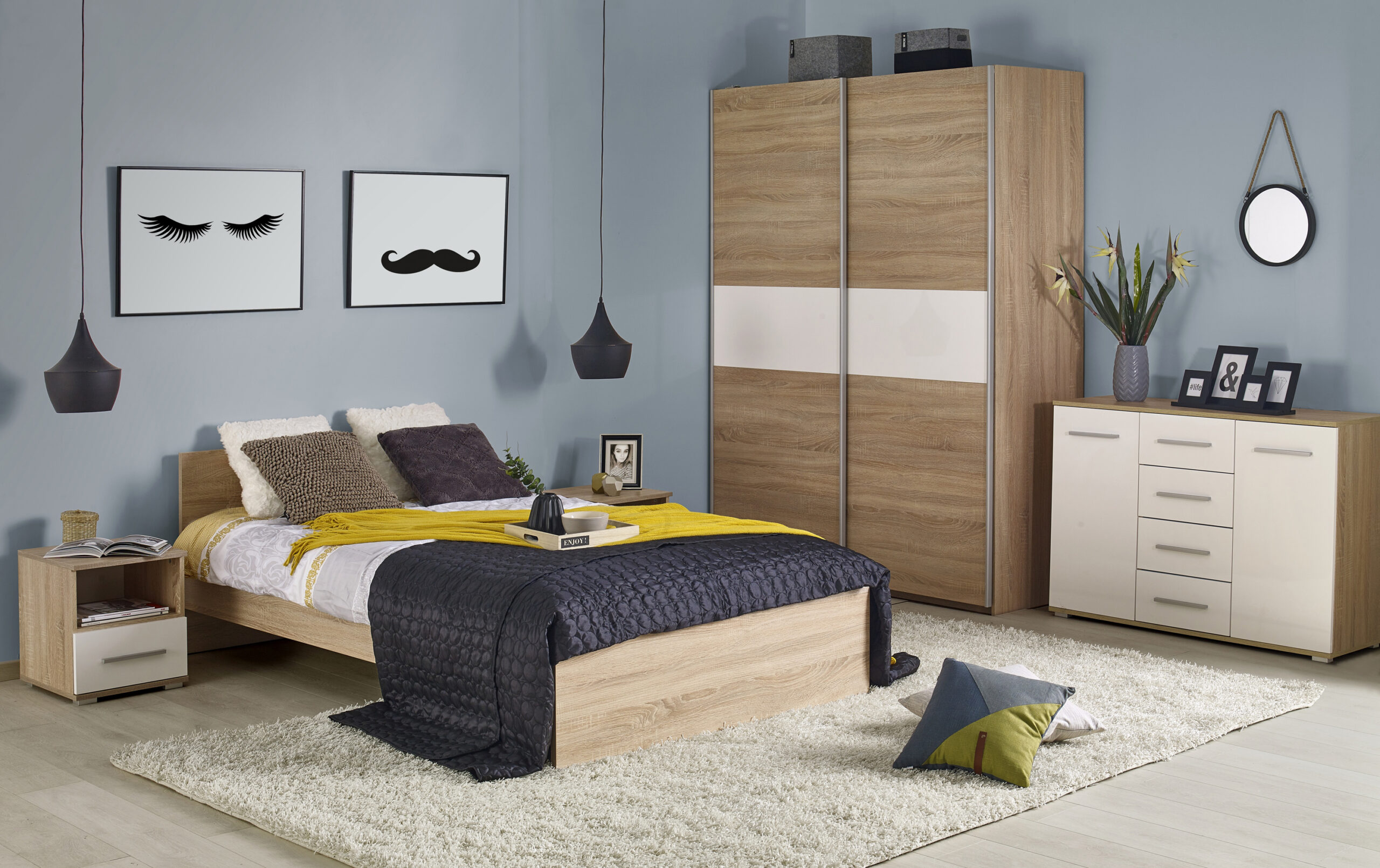 LIMA S1, color: sonoma oak / white - slika 2