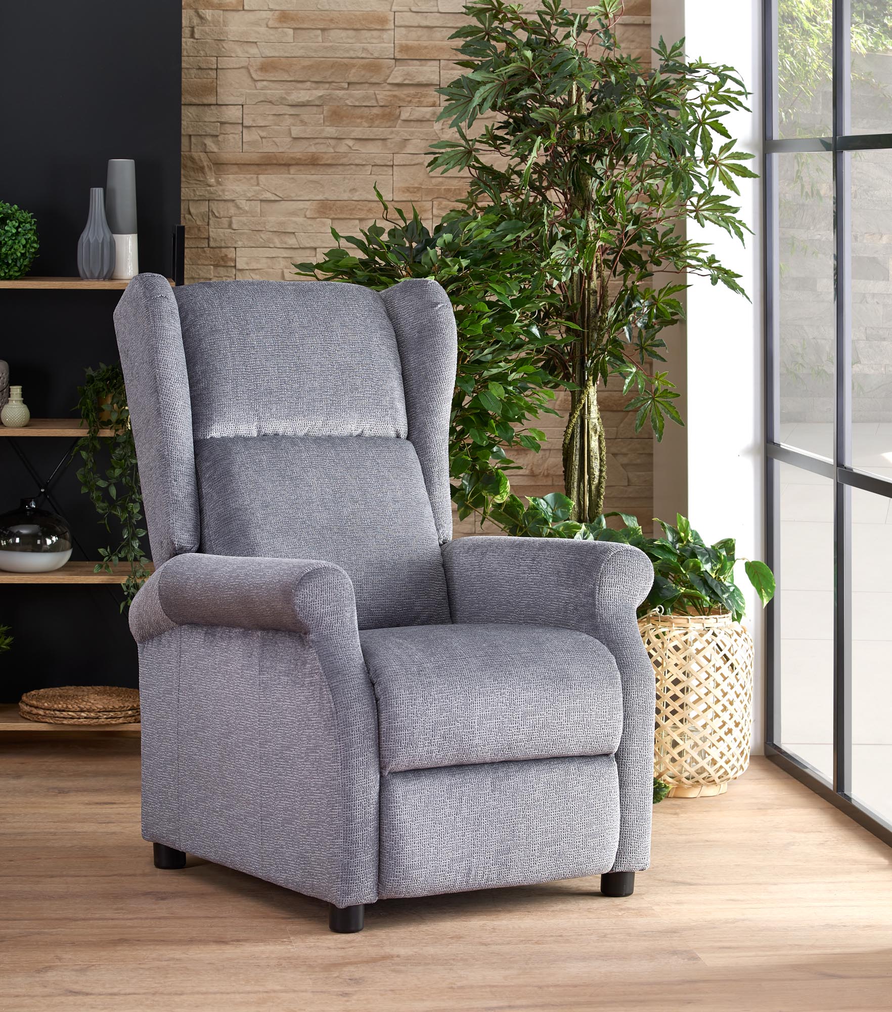 AGUSTIN M recliner with massage function, color: grey - slika 2
