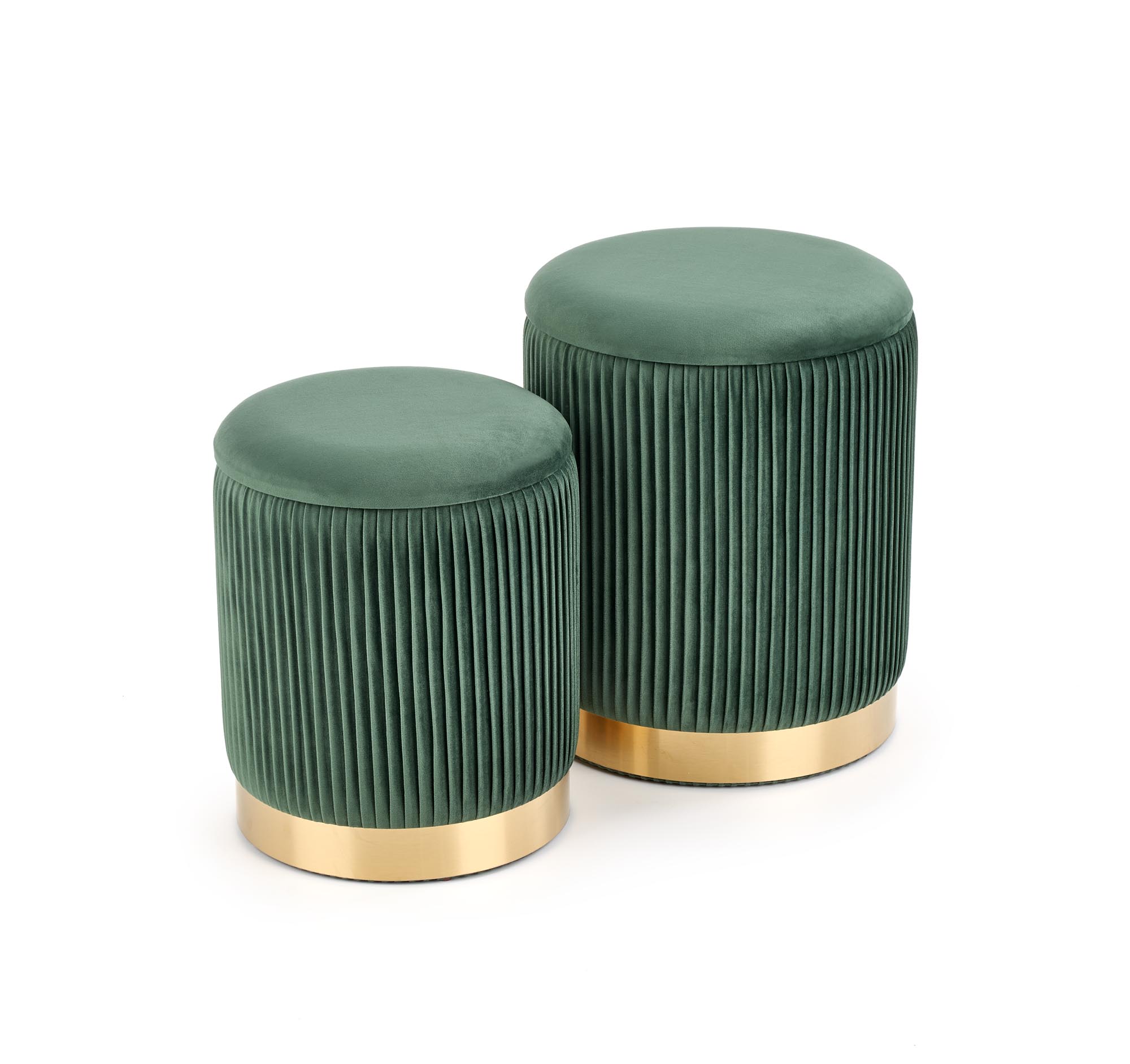 MONTY set of two stools: color: dark green - slika 2