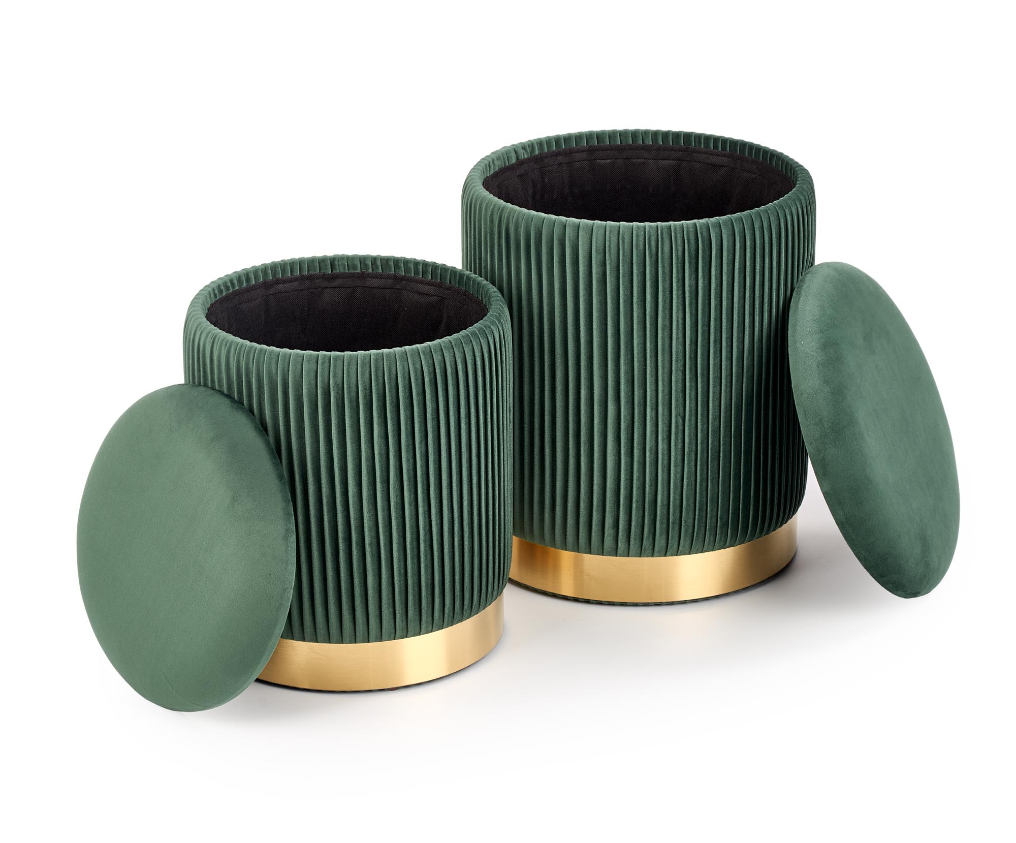 MONTY set of two stools: color: dark green - slika 7