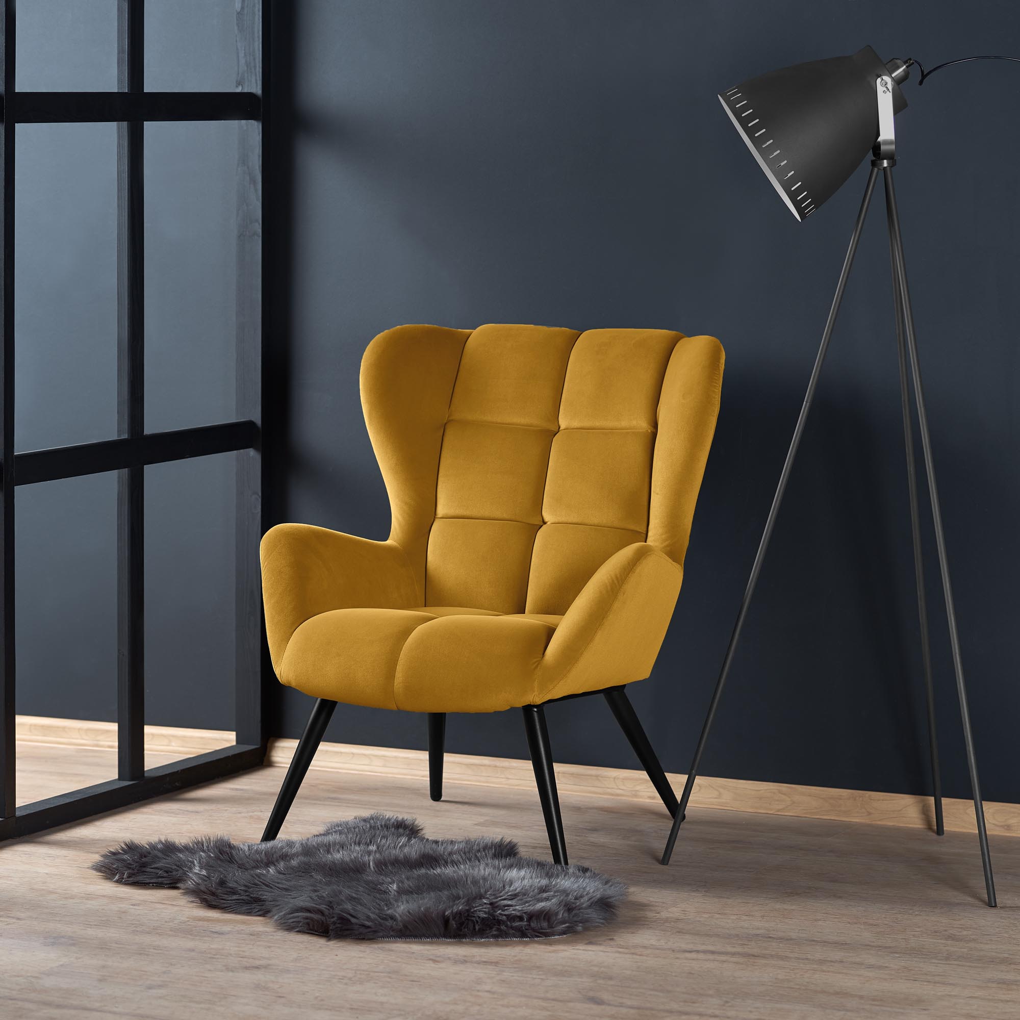 TYRION l. chair, color: mustard - slika 9
