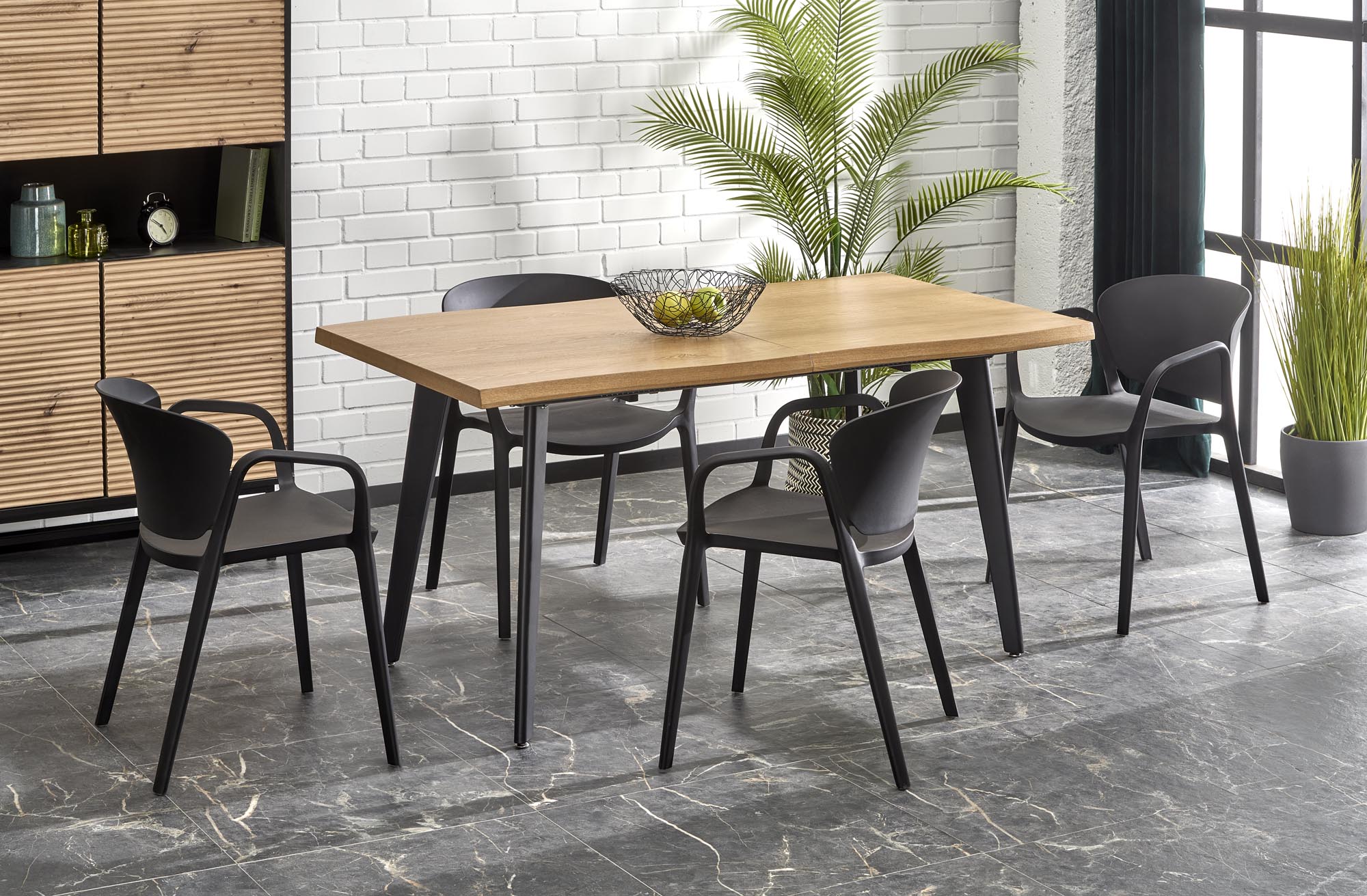 DICKSON 2 extension table 150-210, natural / black - slika 2