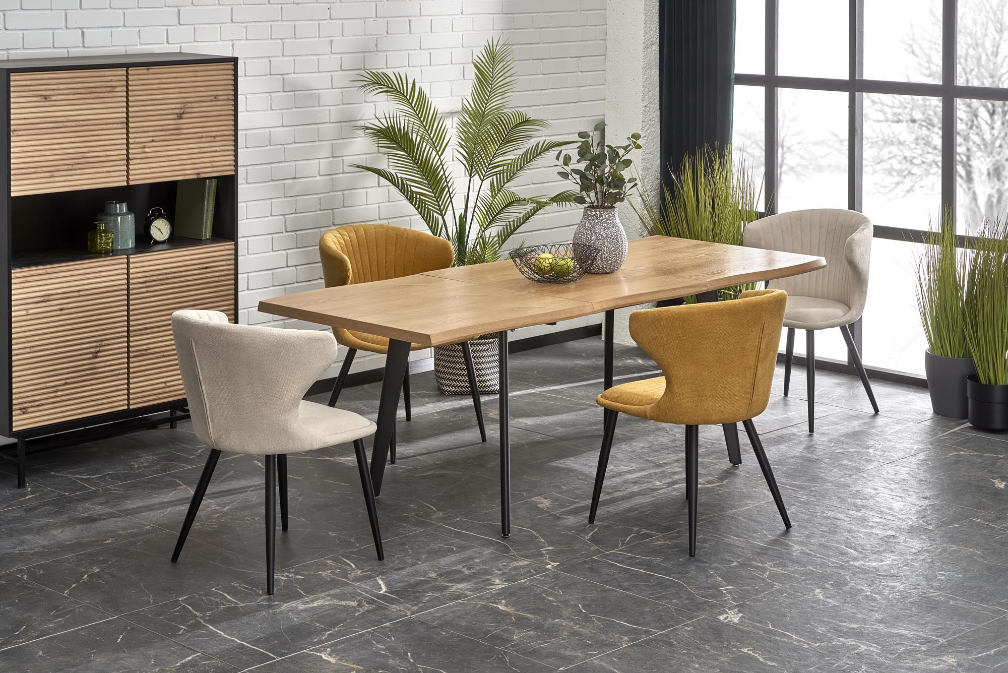 DICKSON 2 extension table 150-210, natural / black - slika 4