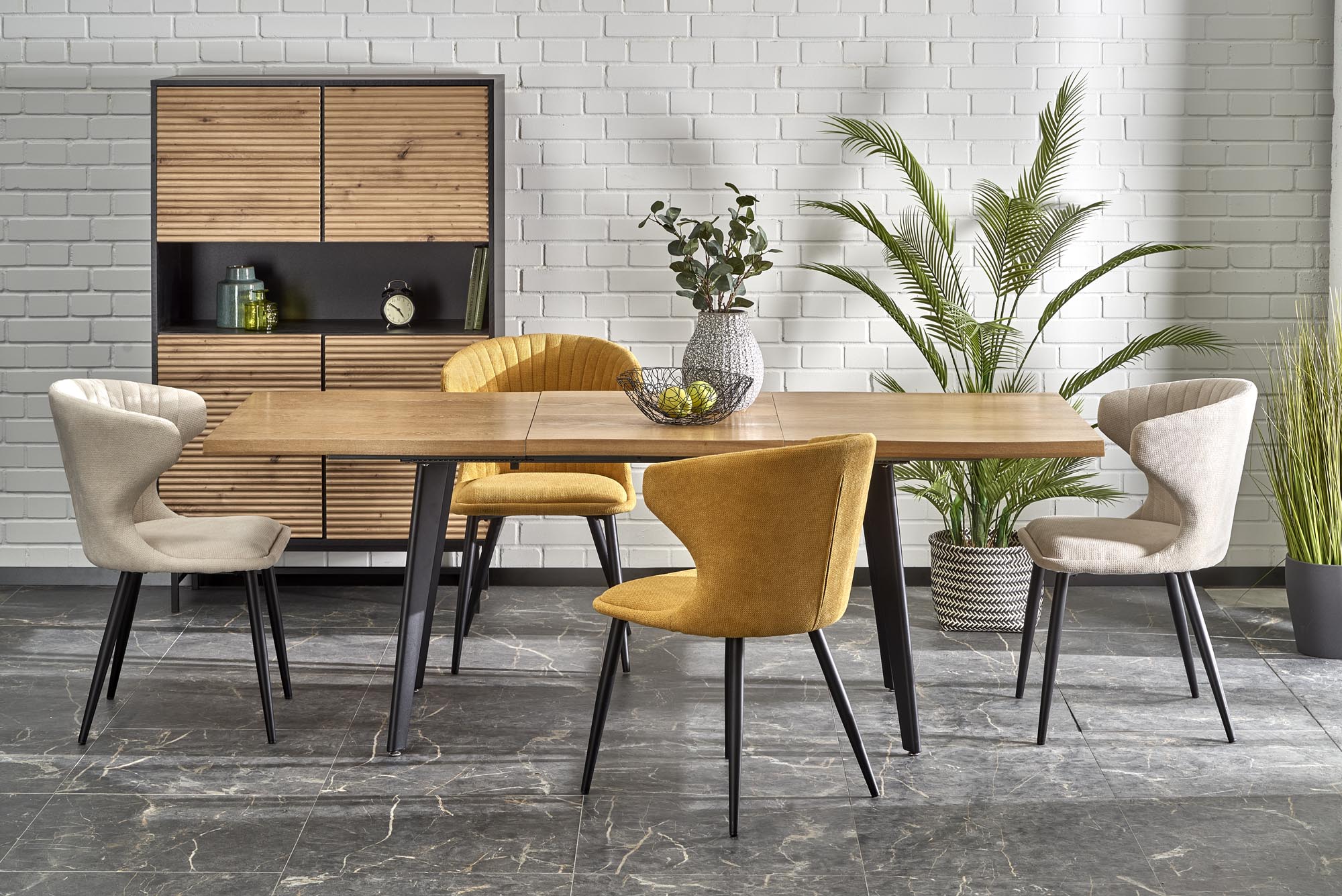 DICKSON 2 extension table 150-210, natural / black - slika 8
