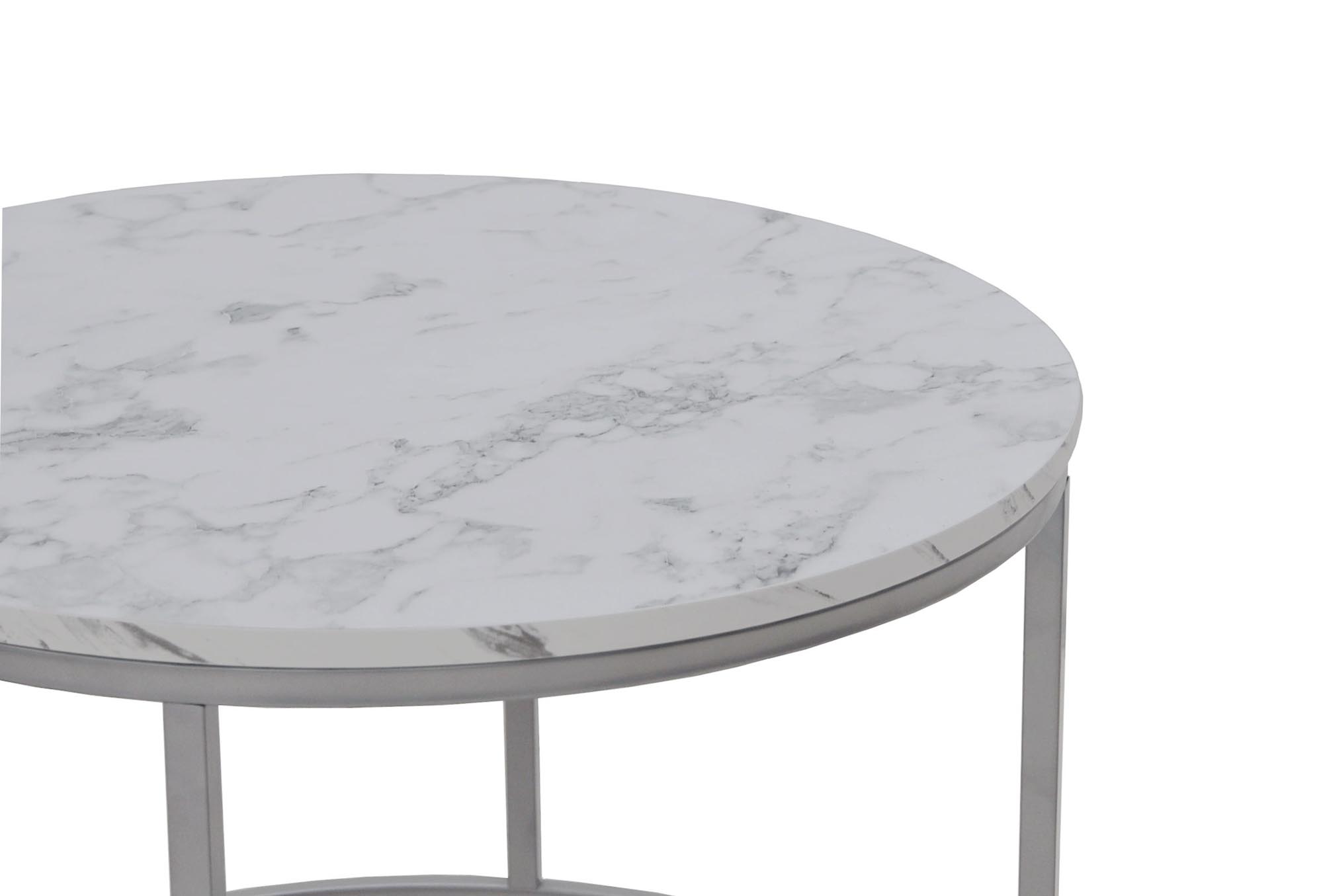 PAOLA 2 set of two coffee tables, marble / silver - slika 5