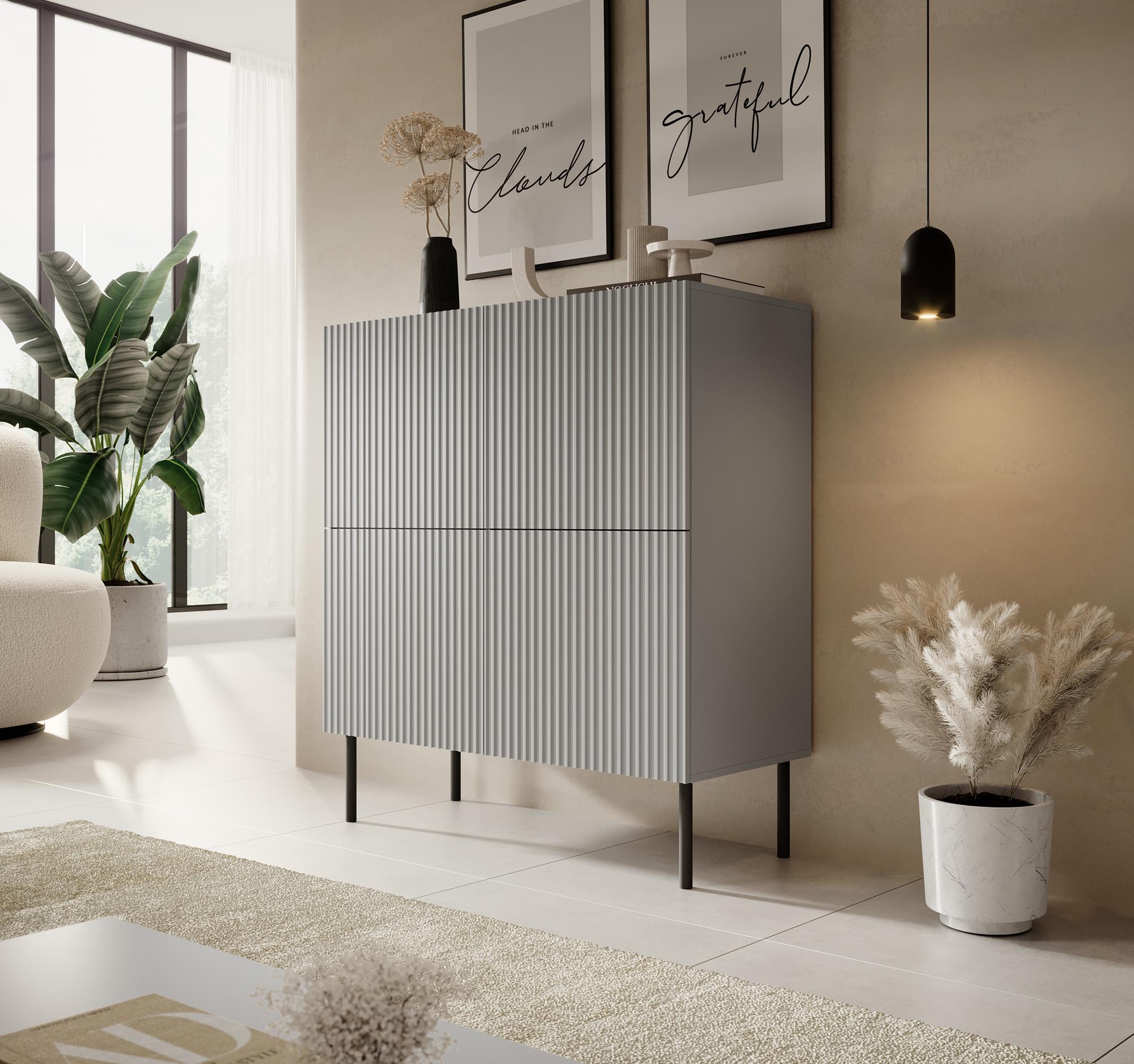 ASENSIO KM-2 chest, light grey / black - slika 4