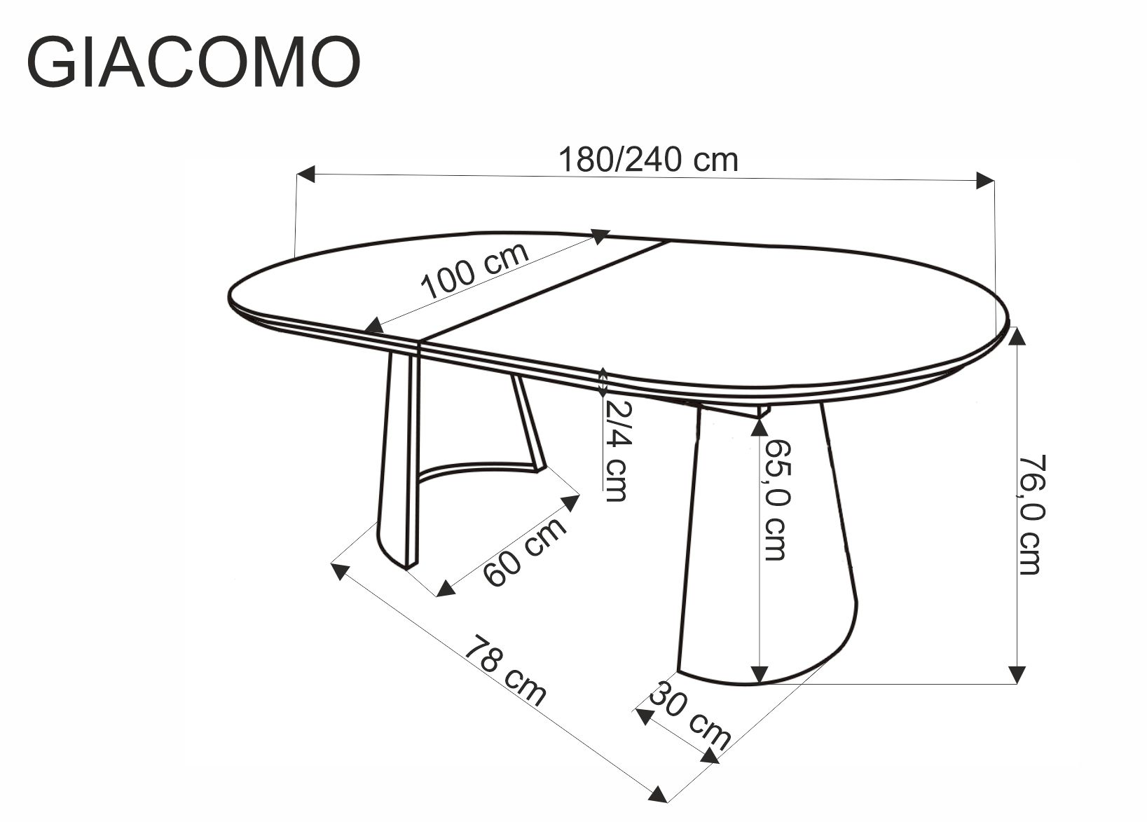 GIACOMO table natural/black - slika 19