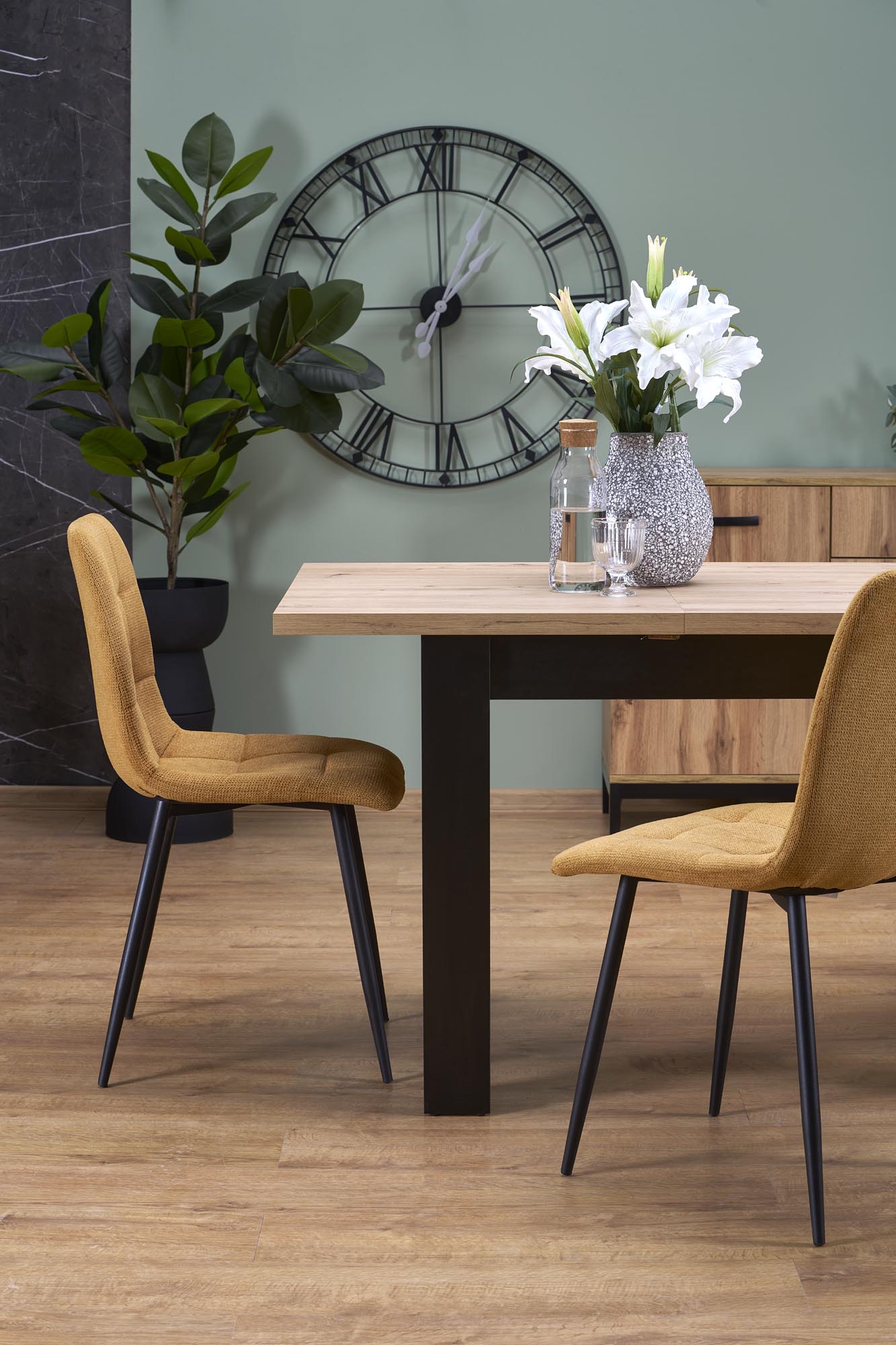 BAGIO extension table, atisan oak / black - slika 2