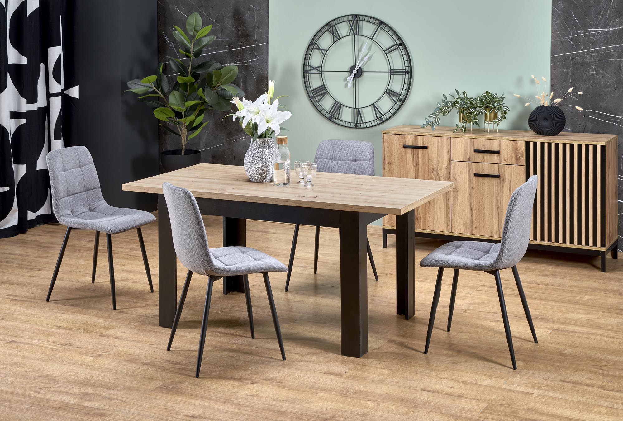 BAGIO extension table, atisan oak / black - slika 3