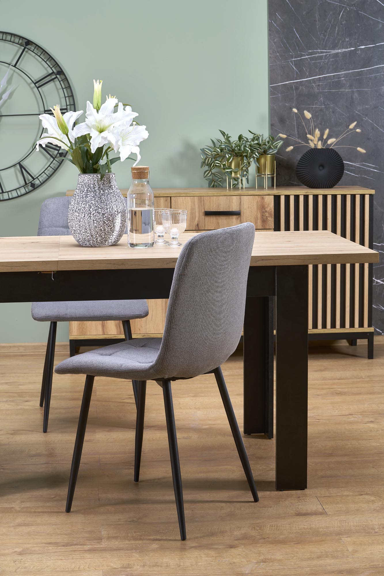 BAGIO extension table, atisan oak / black - slika 4