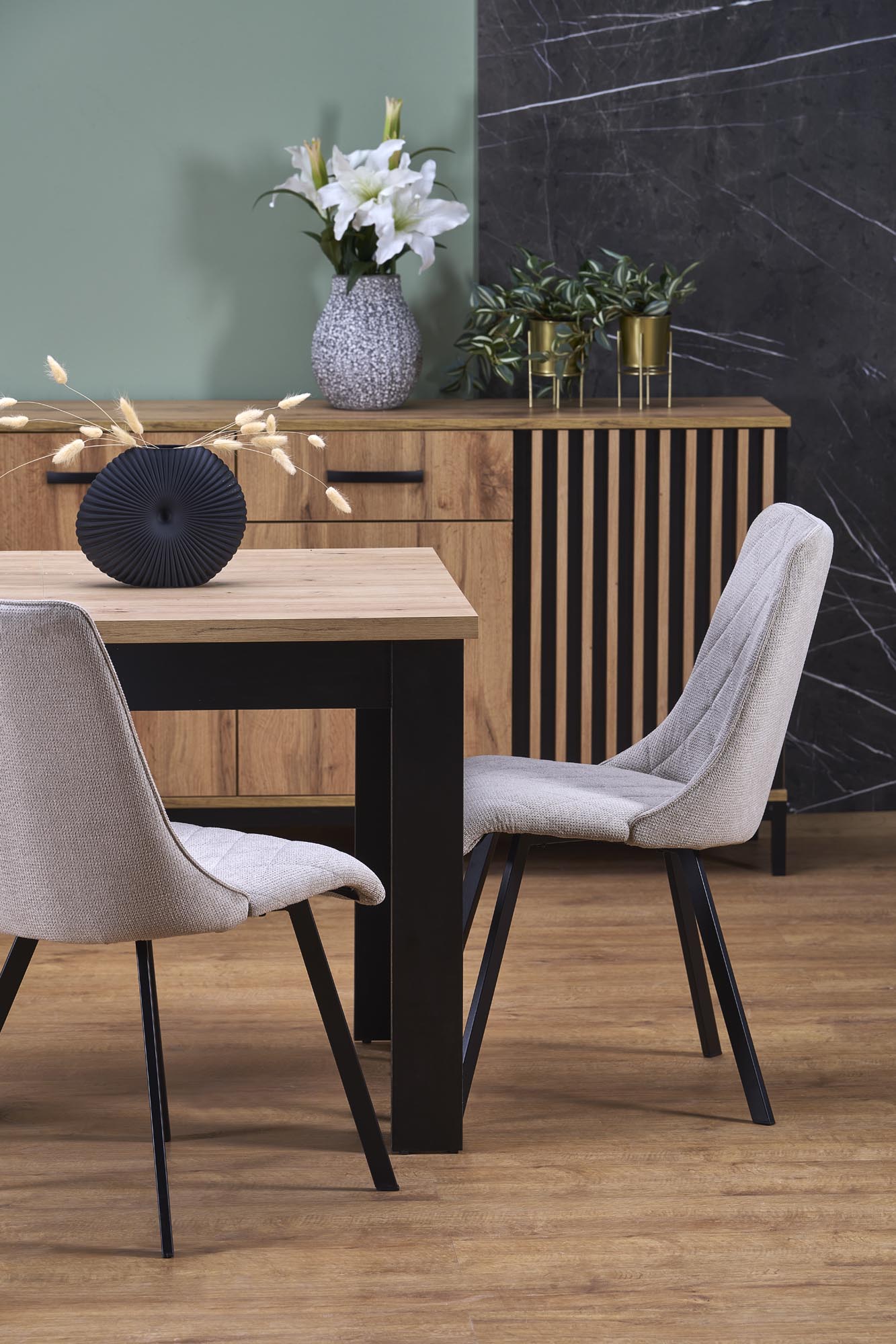 BAGIO extension table, atisan oak / black - slika 6