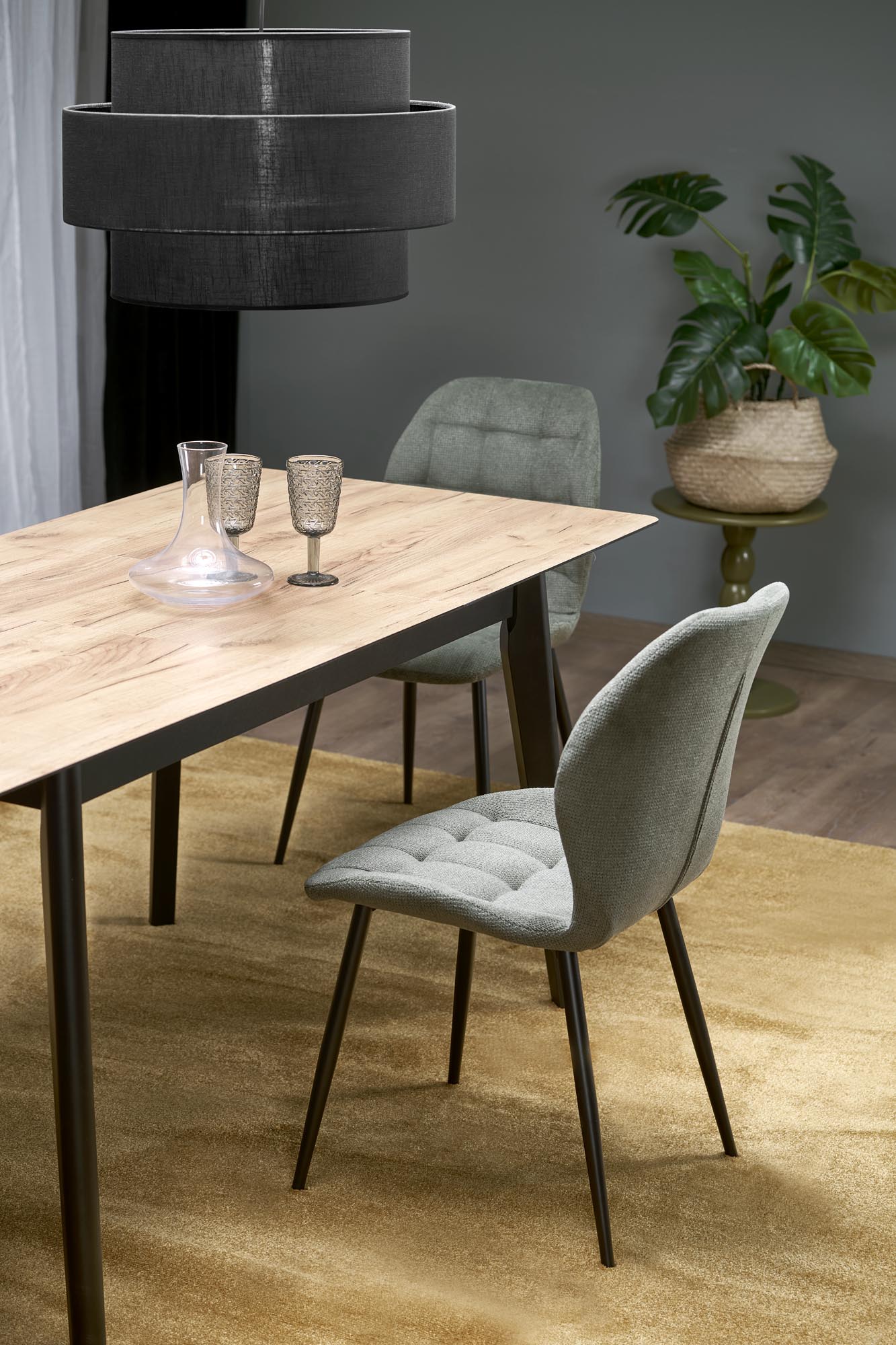 GULIAN extension table, wotan oak / black - slika 3