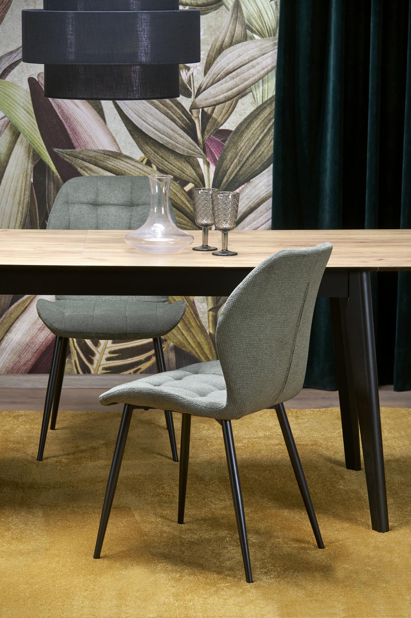 GULIAN extension table, wotan oak / black - slika 4