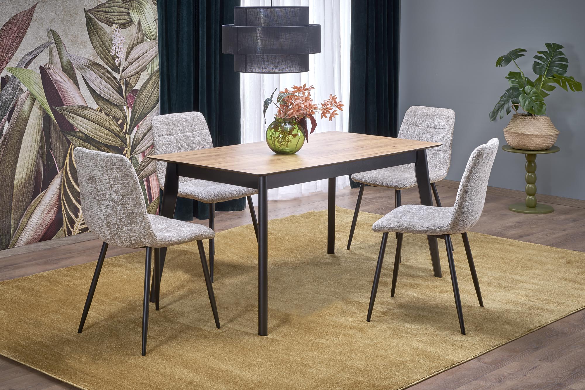 GULIAN extension table, wotan oak / black - slika 5