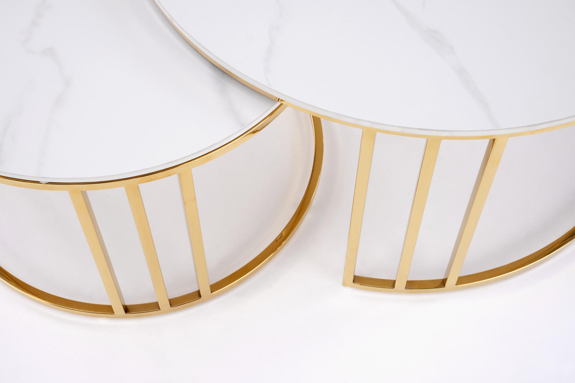 MERCURY 3 set of 2 c. tables, white marble / gold - slika 3