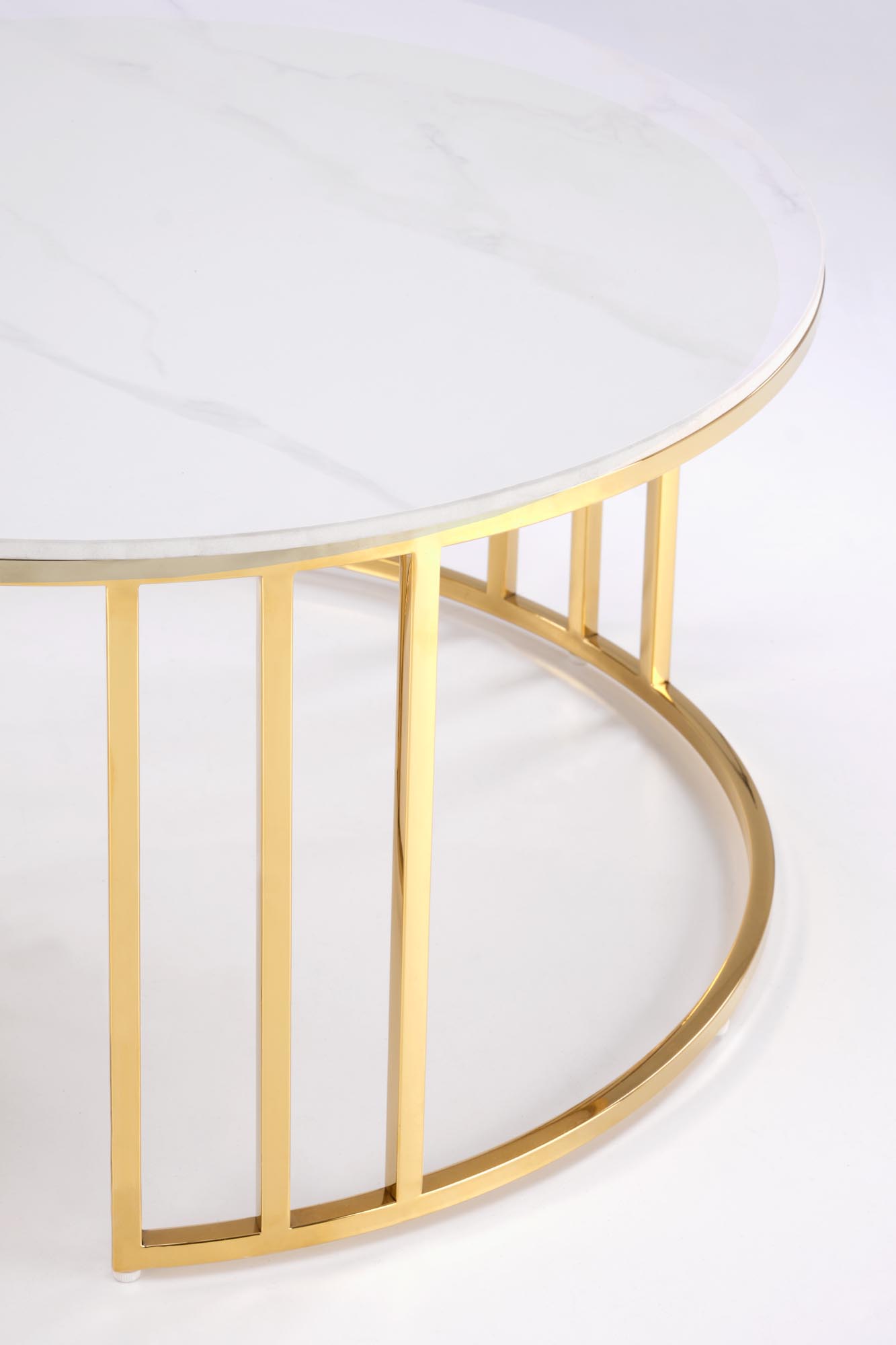 MERCURY 3 set of 2 c. tables, white marble / gold - slika 6