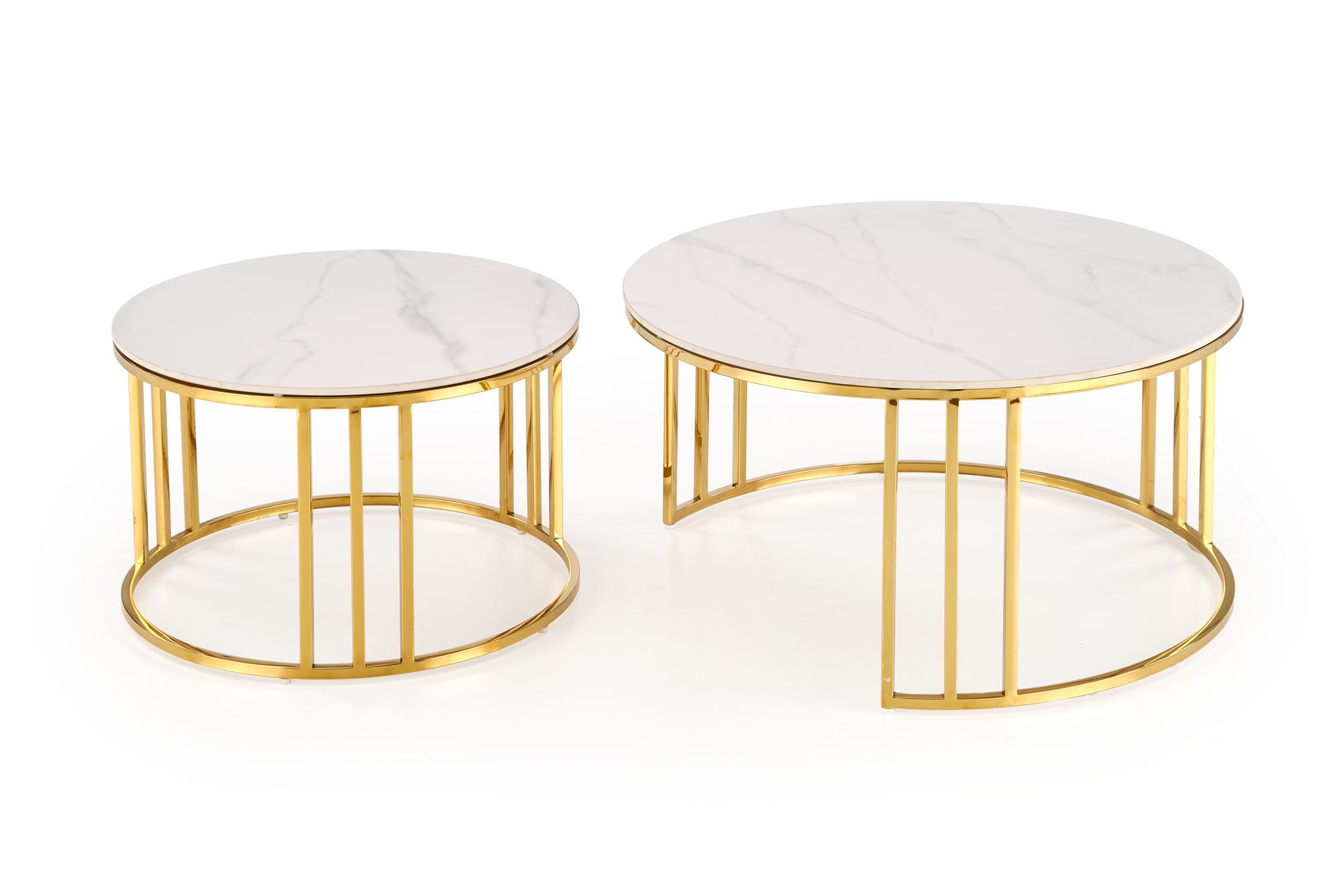 MERCURY 3 set of 2 c. tables, white marble / gold - slika 8