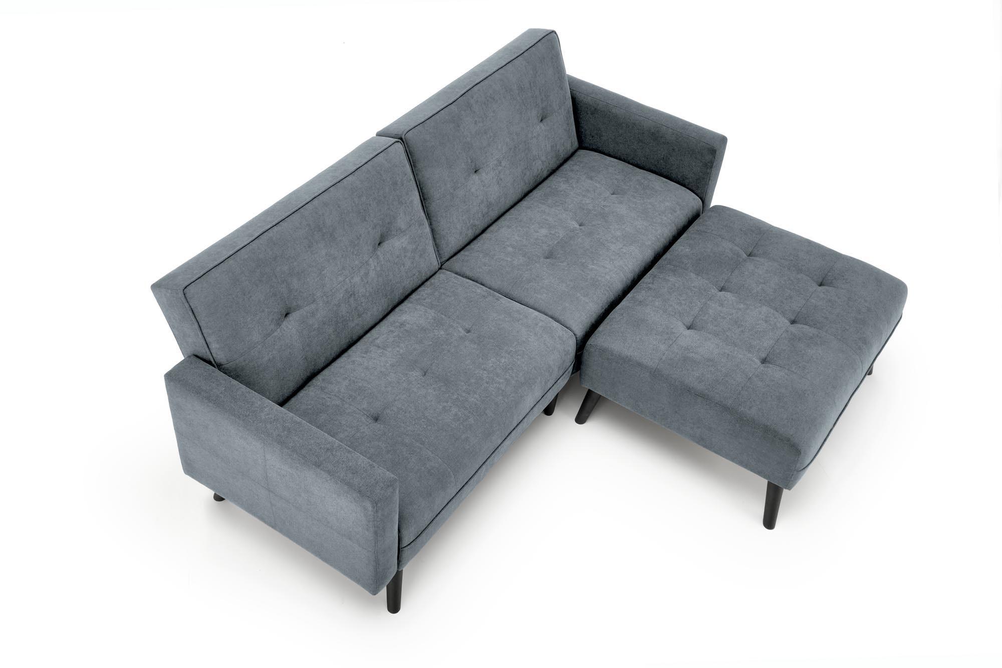 CORNELIUS folding sofa with ottoman, color: grey - slika 13