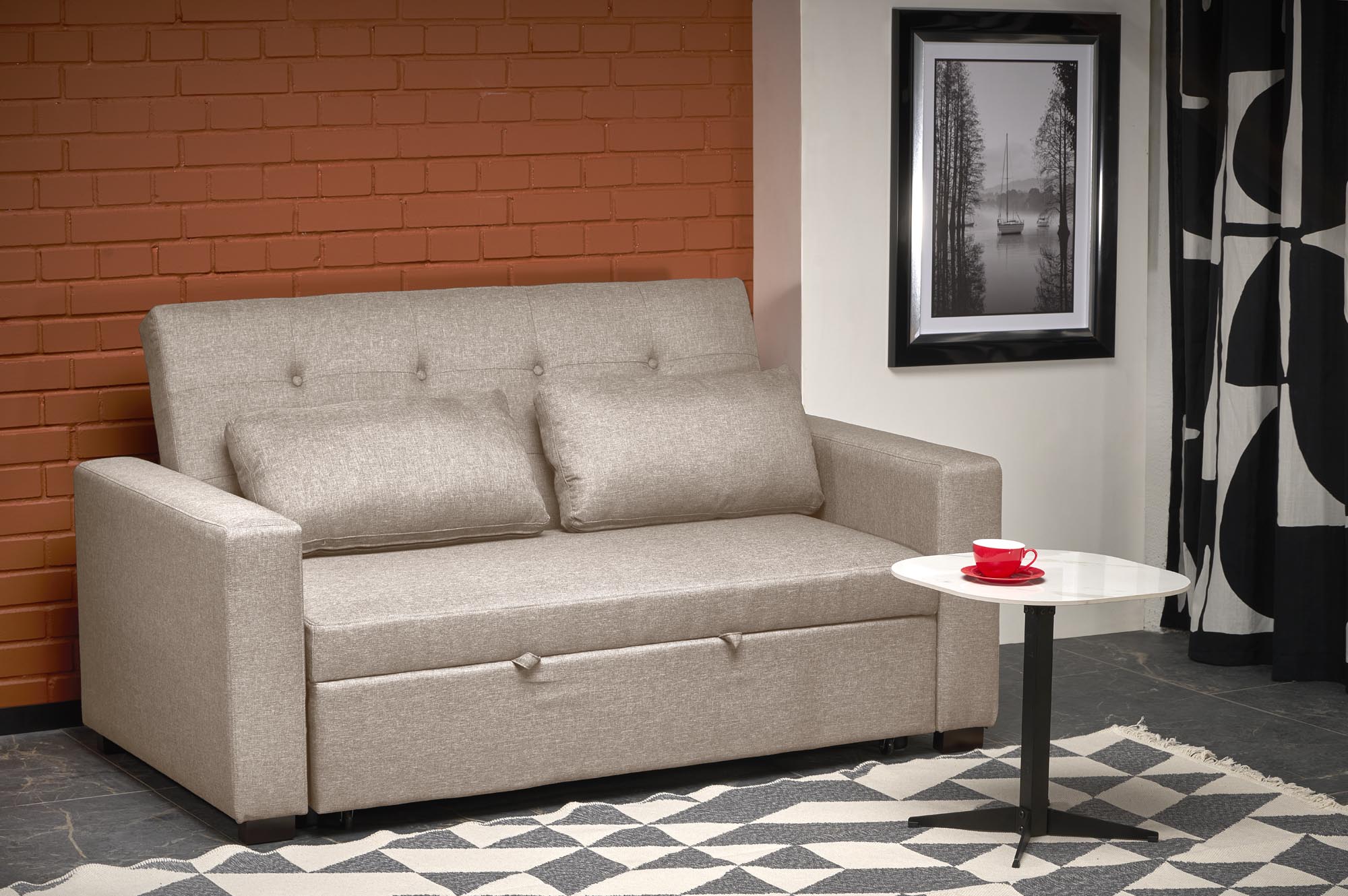 PAULINIO folding sofa color: beige - slika 15