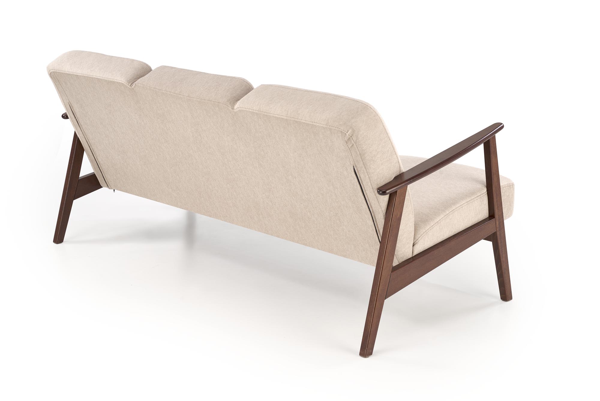 MILANO 3S sofa, beige CASTEL#15 / dark walnut - slika 10