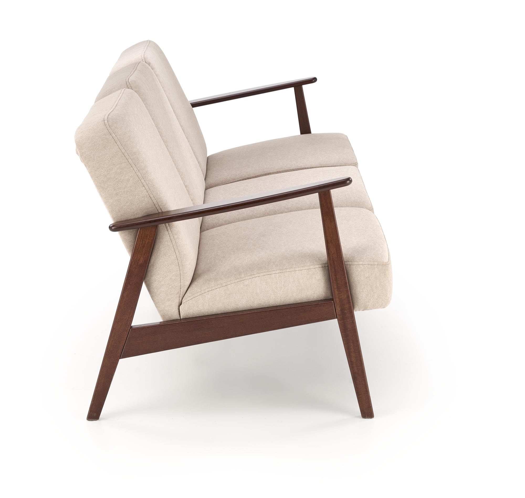 MILANO 3S sofa, beige CASTEL#15 / dark walnut - slika 2