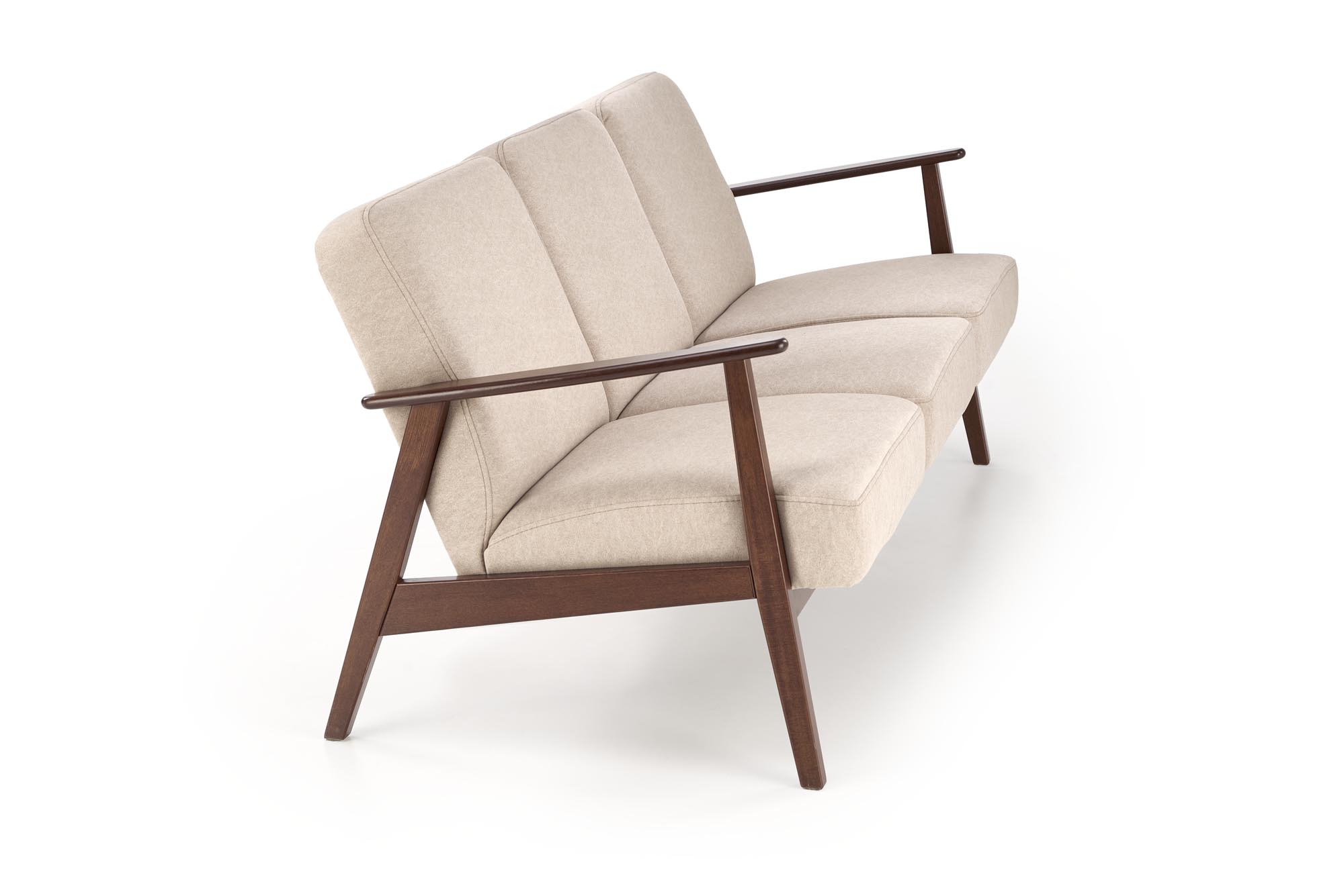 MILANO 3S sofa, beige CASTEL#15 / dark walnut - slika 3