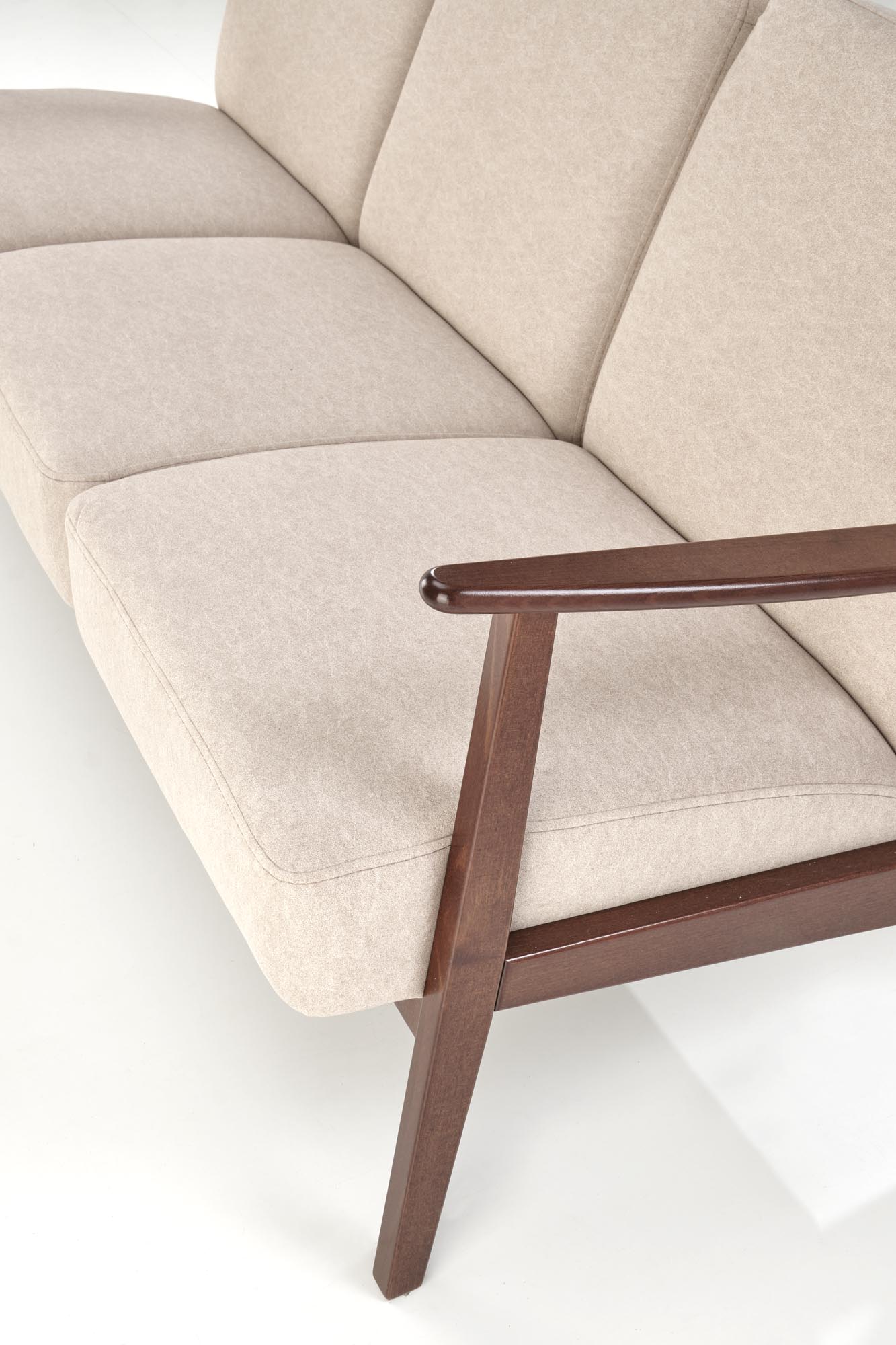 MILANO 3S sofa, beige CASTEL#15 / dark walnut - slika 4