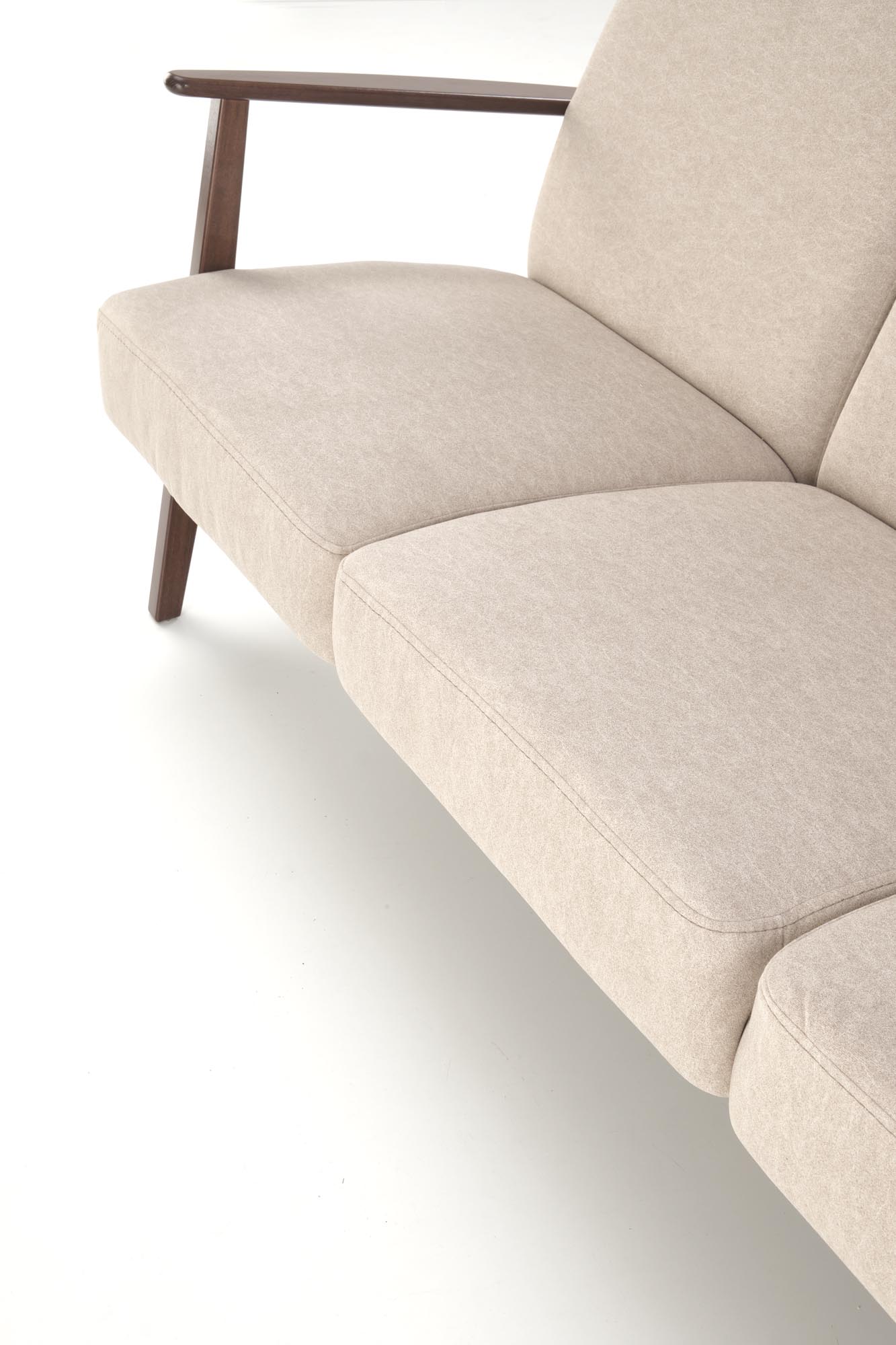 MILANO 3S sofa, beige CASTEL#15 / dark walnut - slika 5