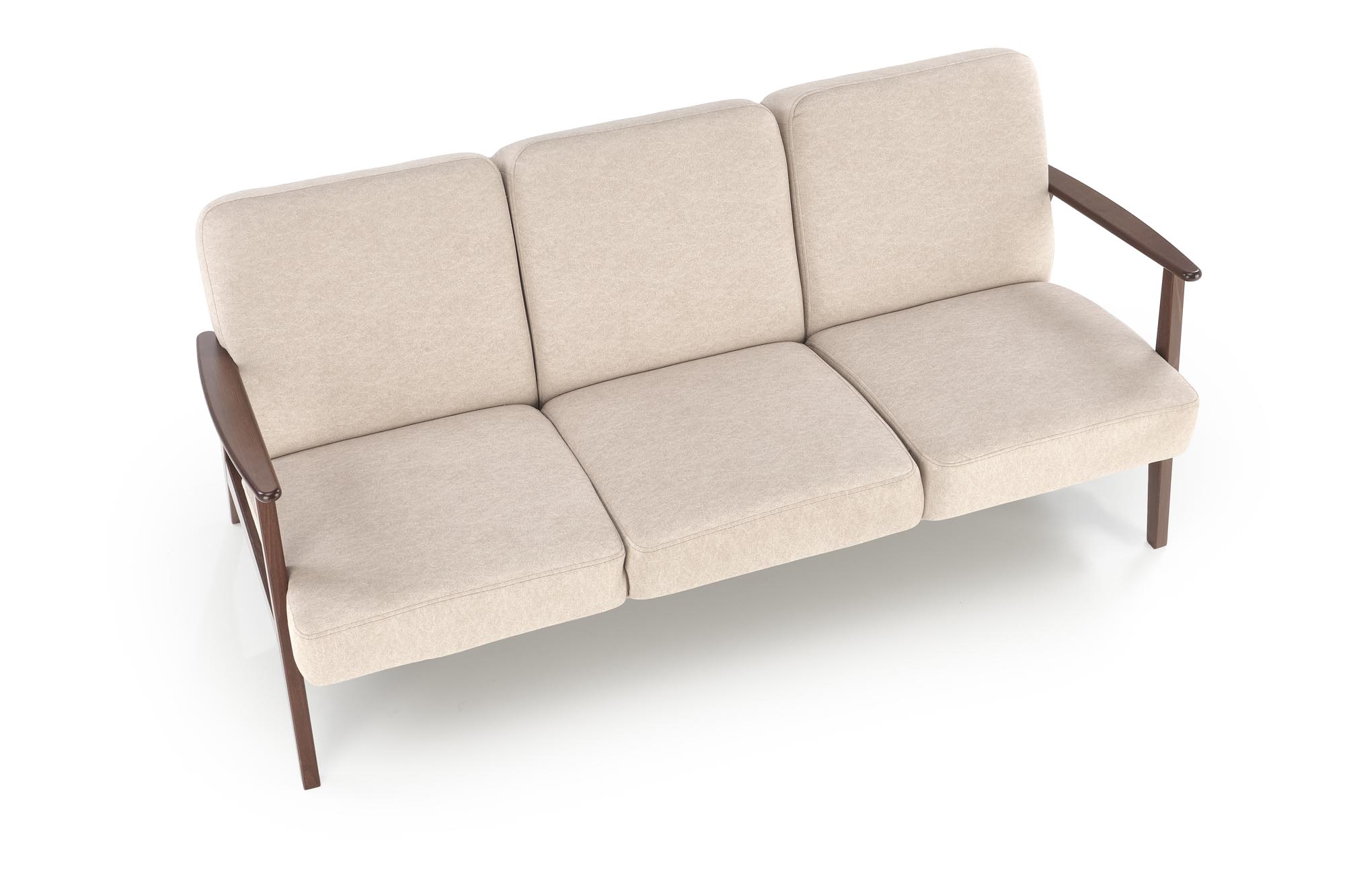 MILANO 3S sofa, beige CASTEL#15 / dark walnut - slika 8