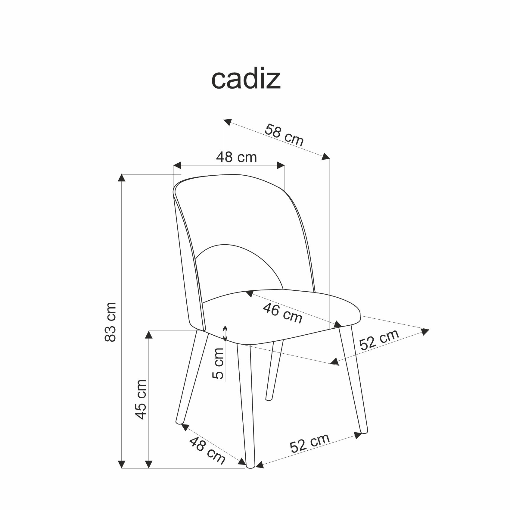 CADIZ chair, natural / grey - slika 11