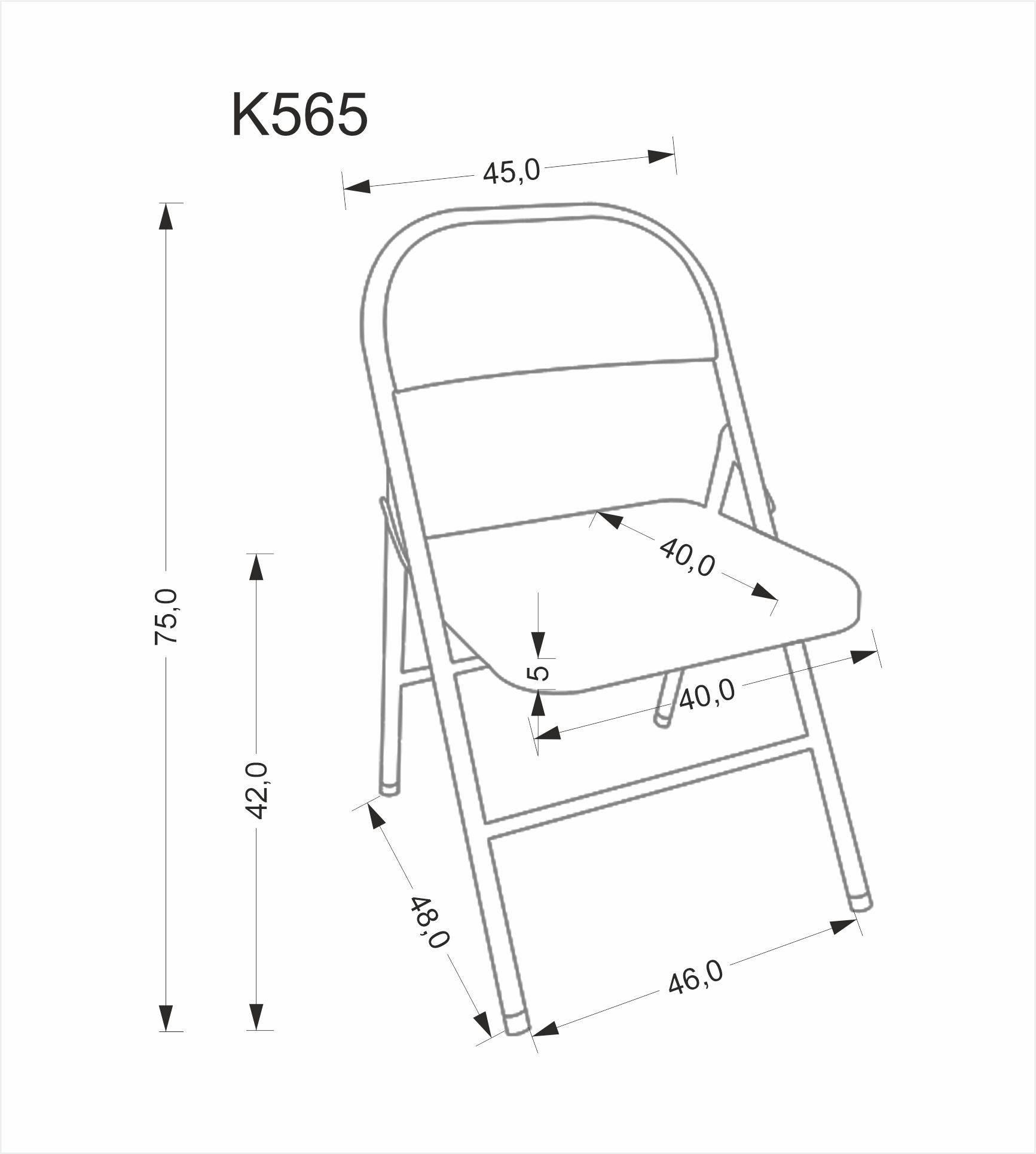K565 chair color: grey - slika 12