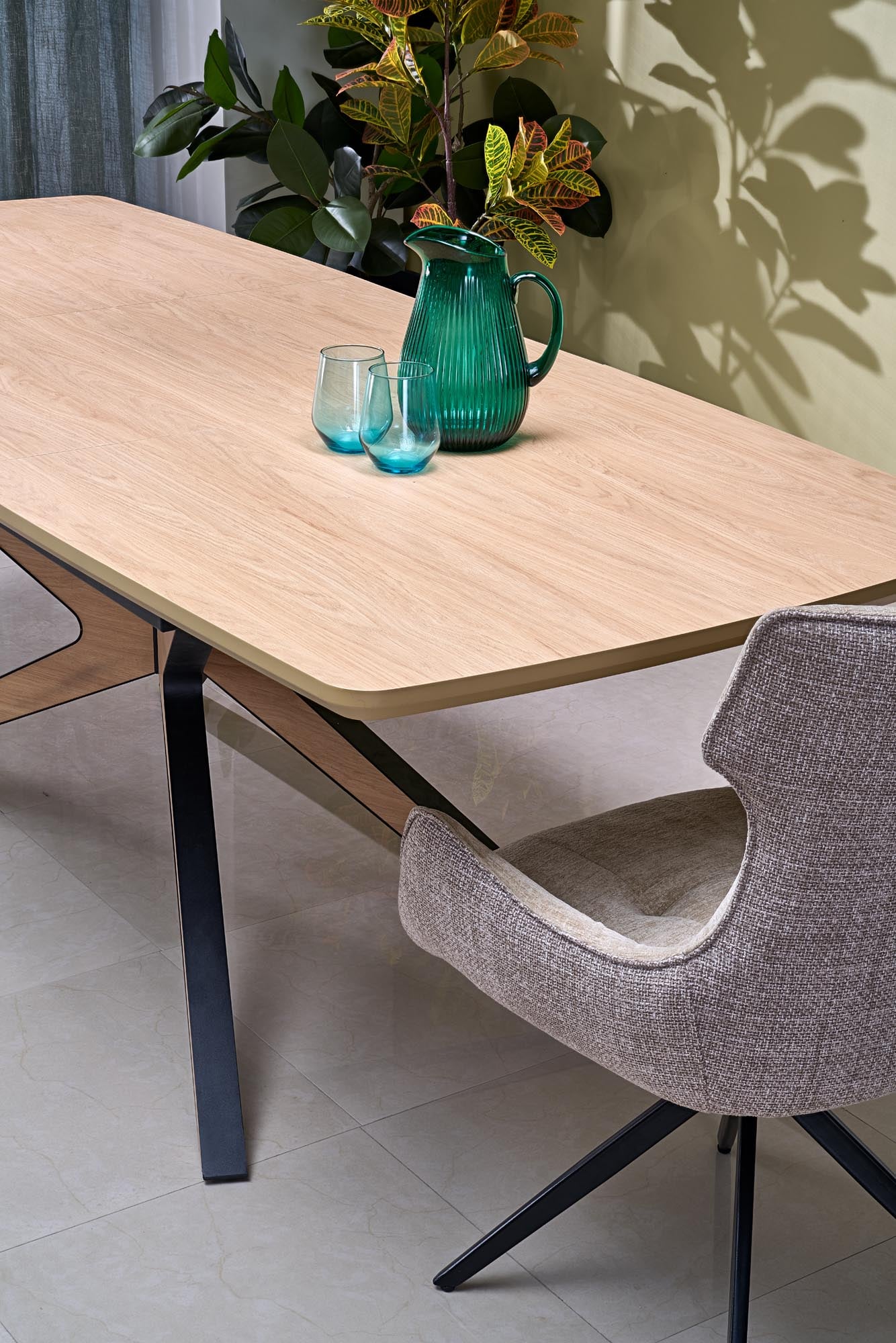 JAMES extension table, natural / black - slika 8
