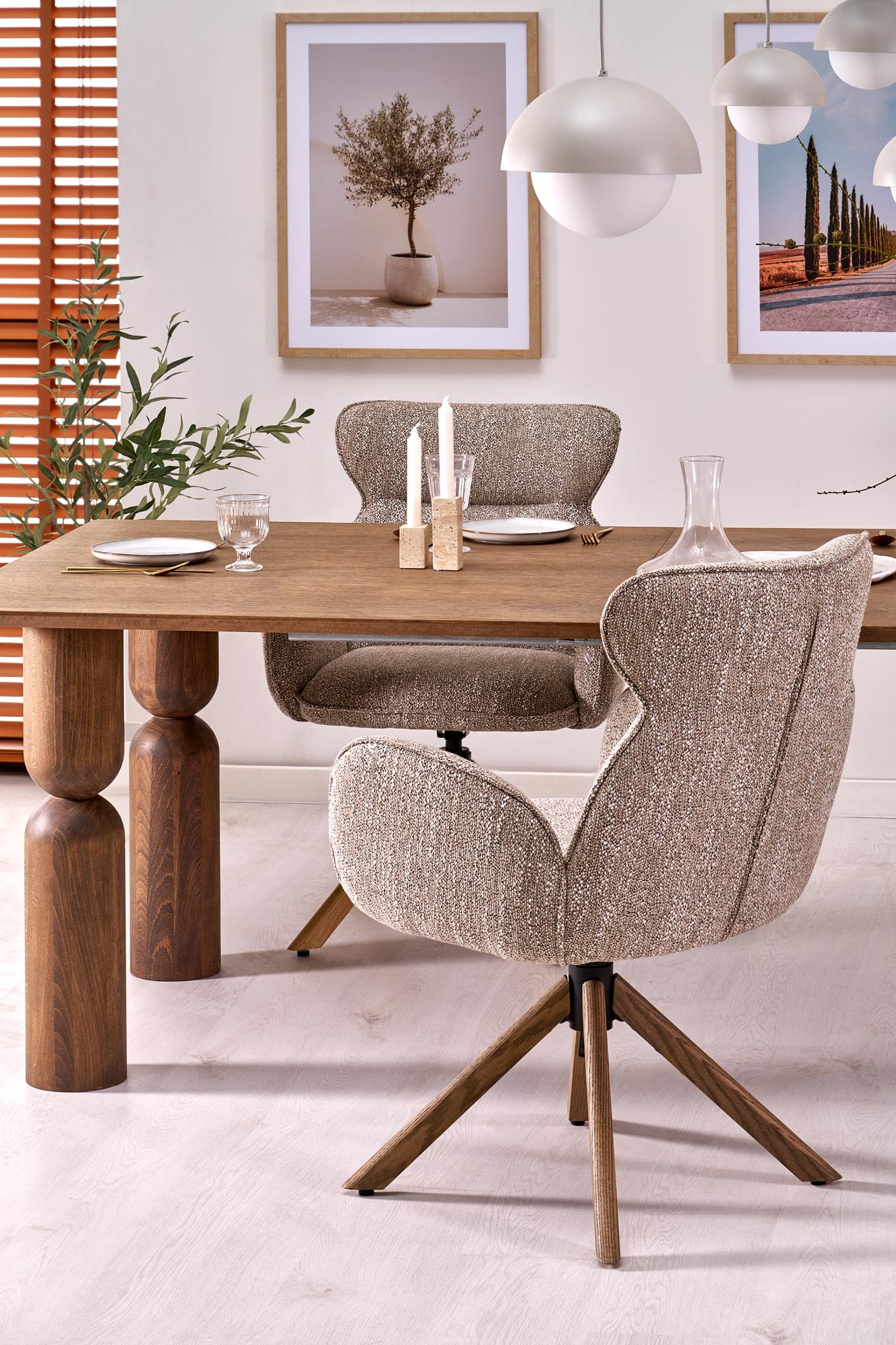JAPANDI extension table, color: light walnut / light walnut - slika 2