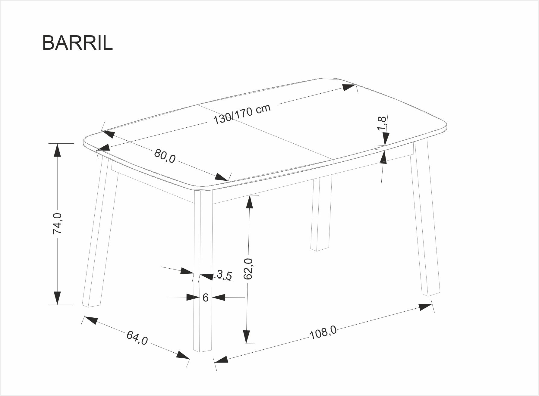 BARRIL extension table, color: artisan oak / black - slika 19