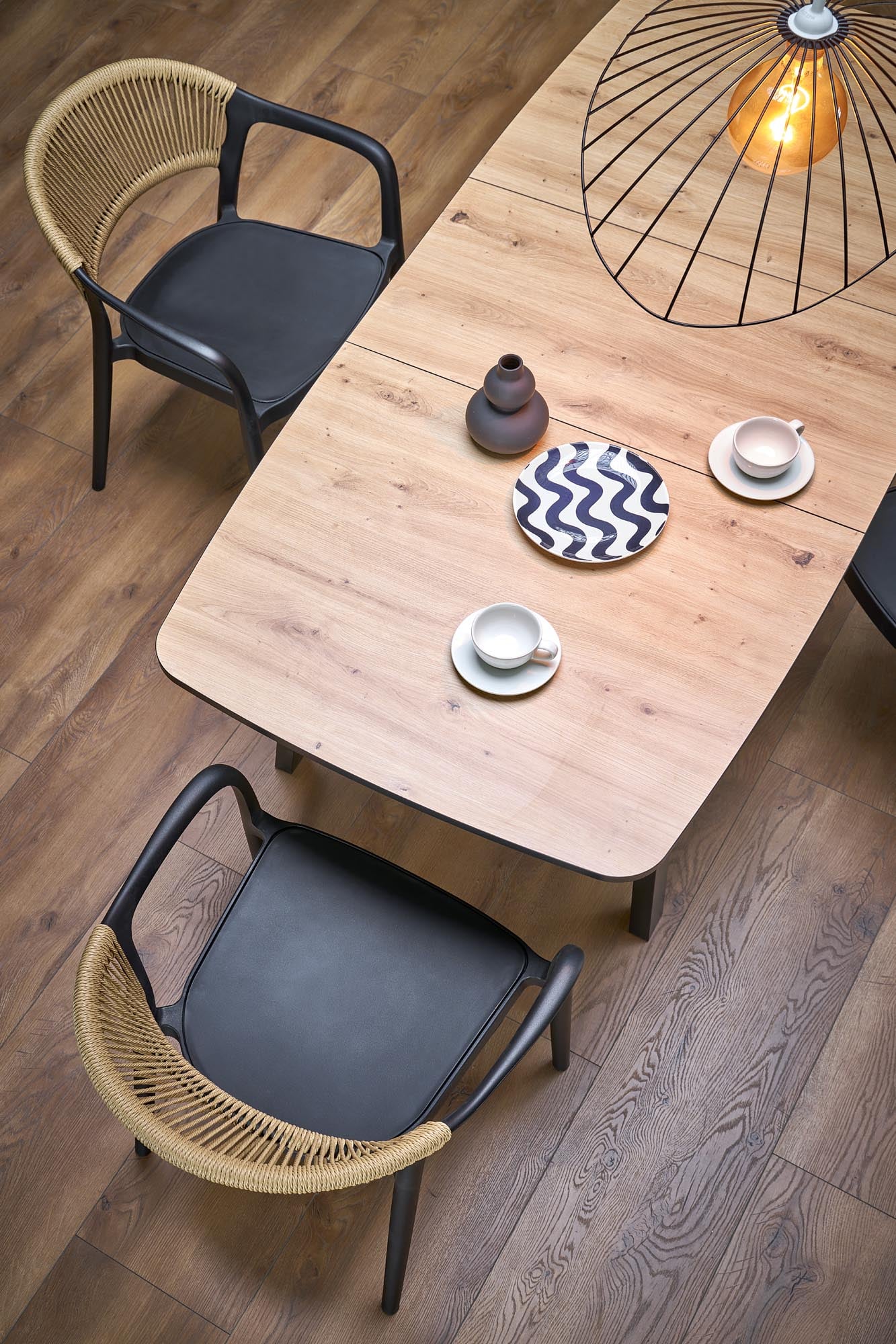 BARRIL extension table, color: artisan oak / black - slika 2