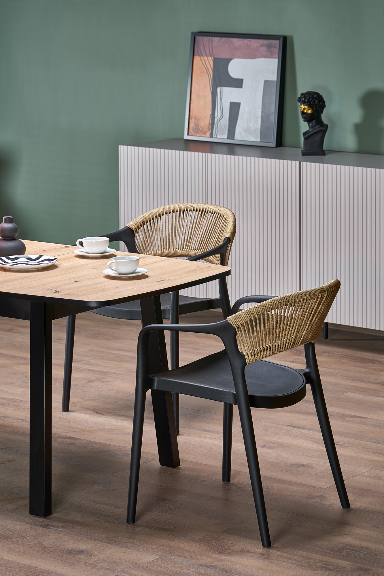 BARRIL extension table, color: artisan oak / black - slika 4