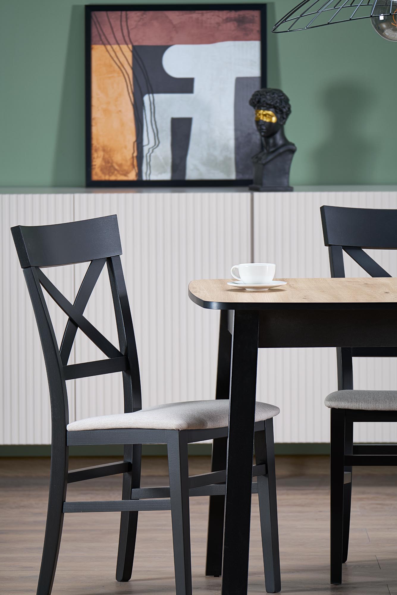 BARRIL extension table, color: artisan oak / black - slika 8