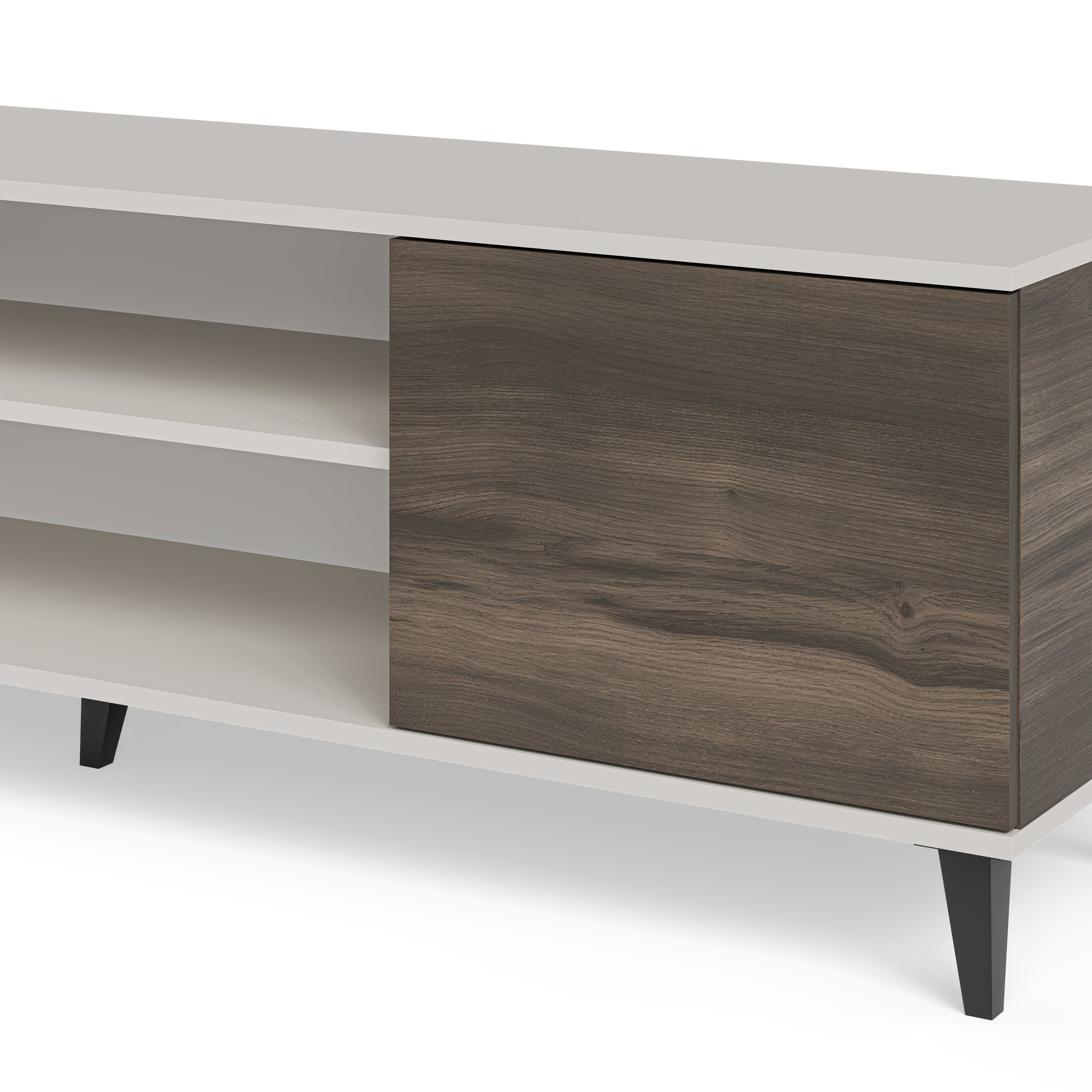 RANDOM 2 RTV-K TV stand with fireplace 180 cm, cashmere / walnut / black - slika 22