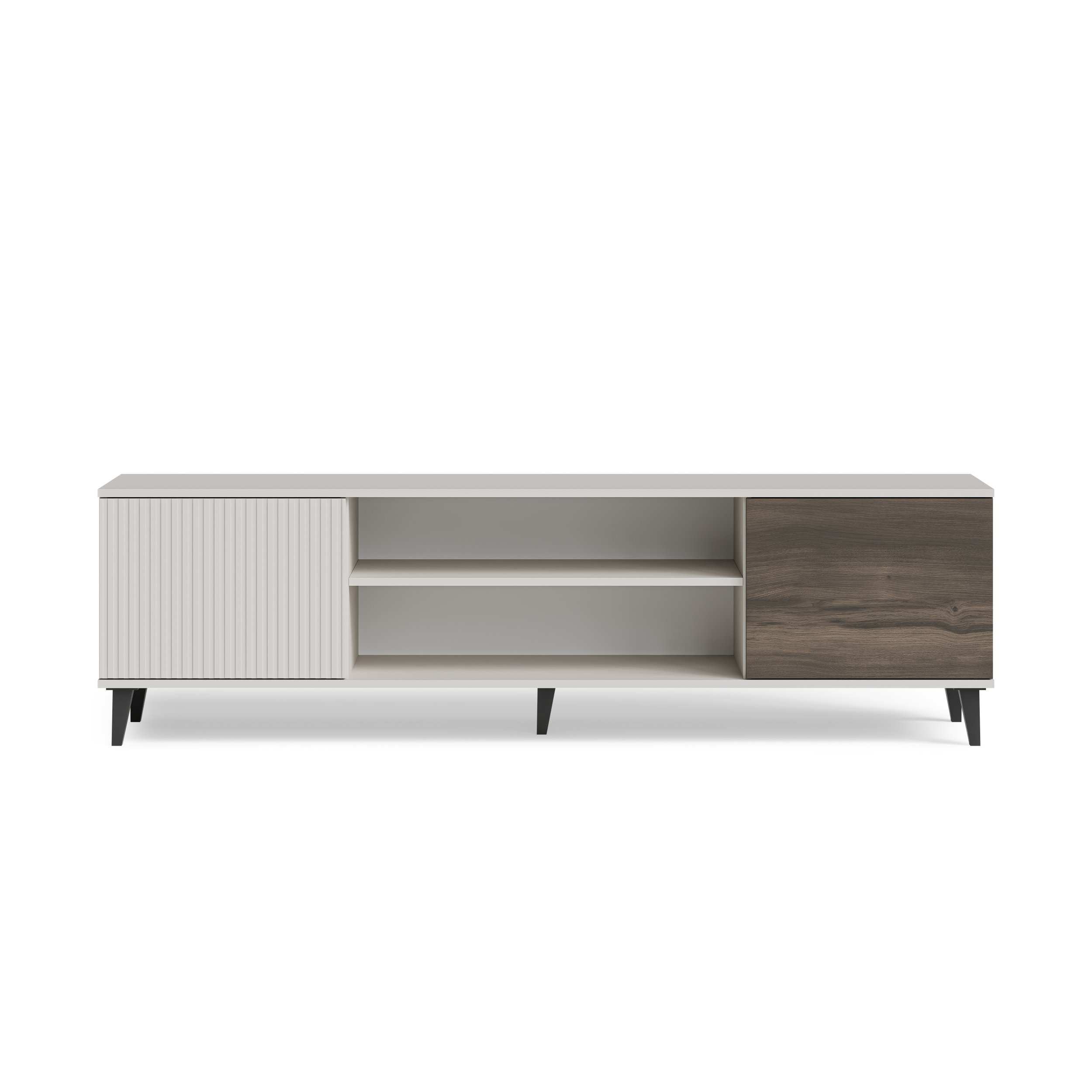 RANDOM 2 RTV-K TV stand with fireplace 180 cm, cashmere / walnut / black - slika 30