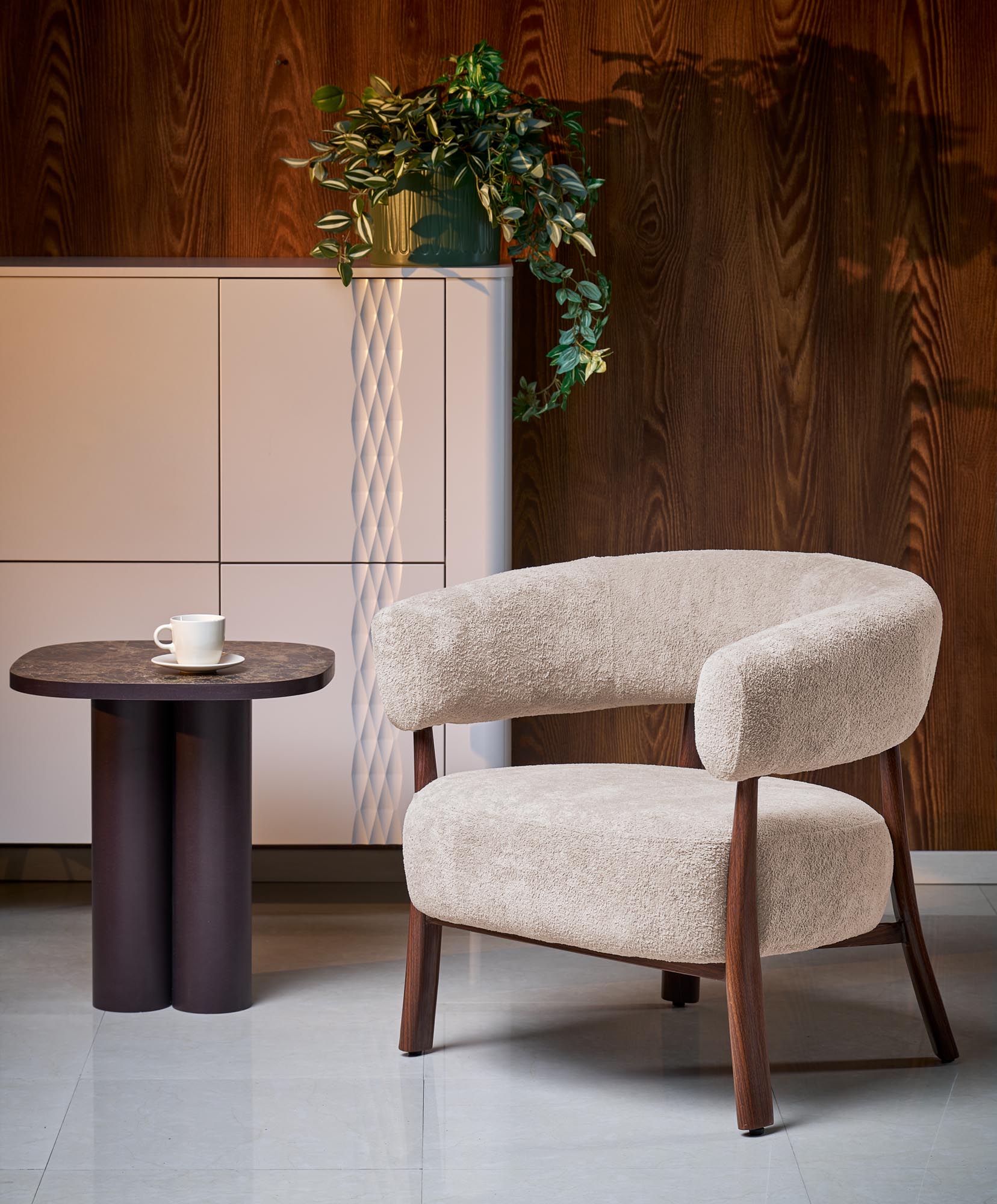 UDON leisure chair, cappuccino / walnut - slika 2