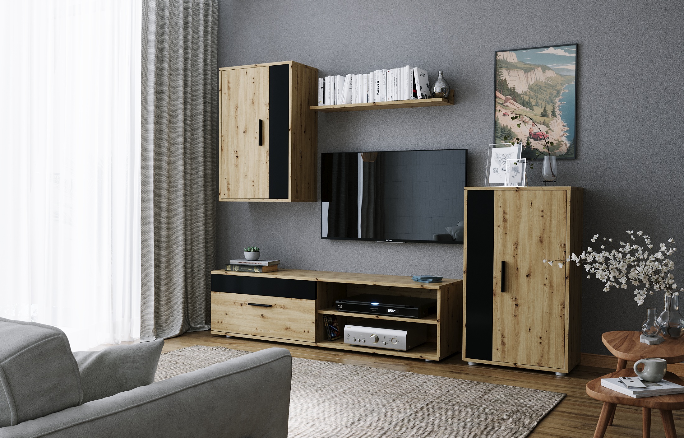 BENSON set color: artisan oak / black - slika 2