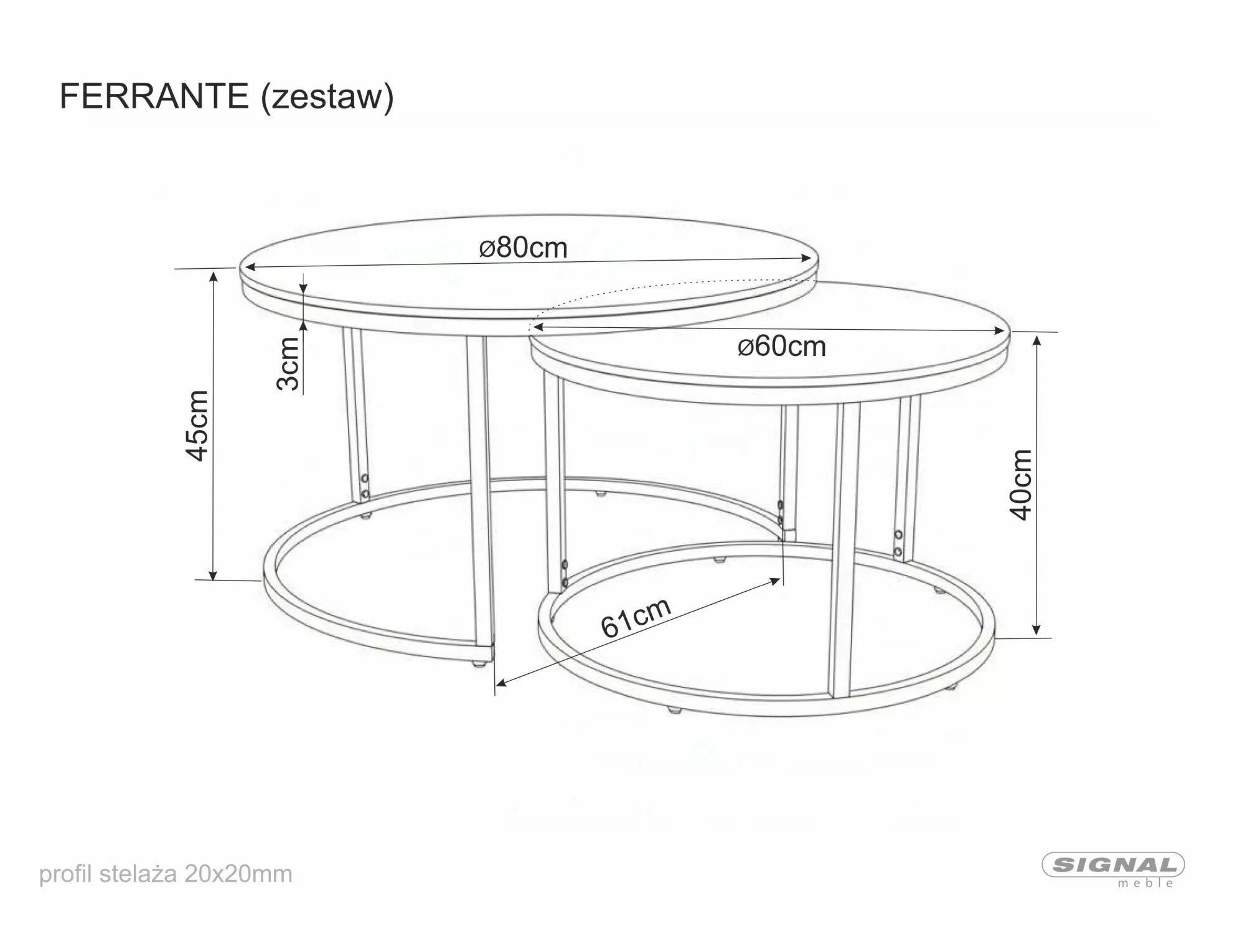 Coffee table Ferrante K - slika 2