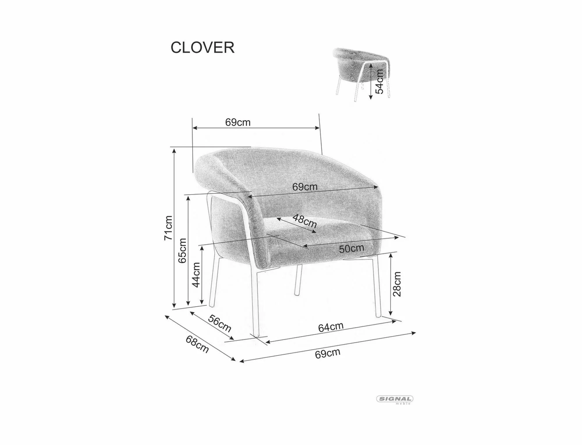 Armchair Clover Brego - slika 2