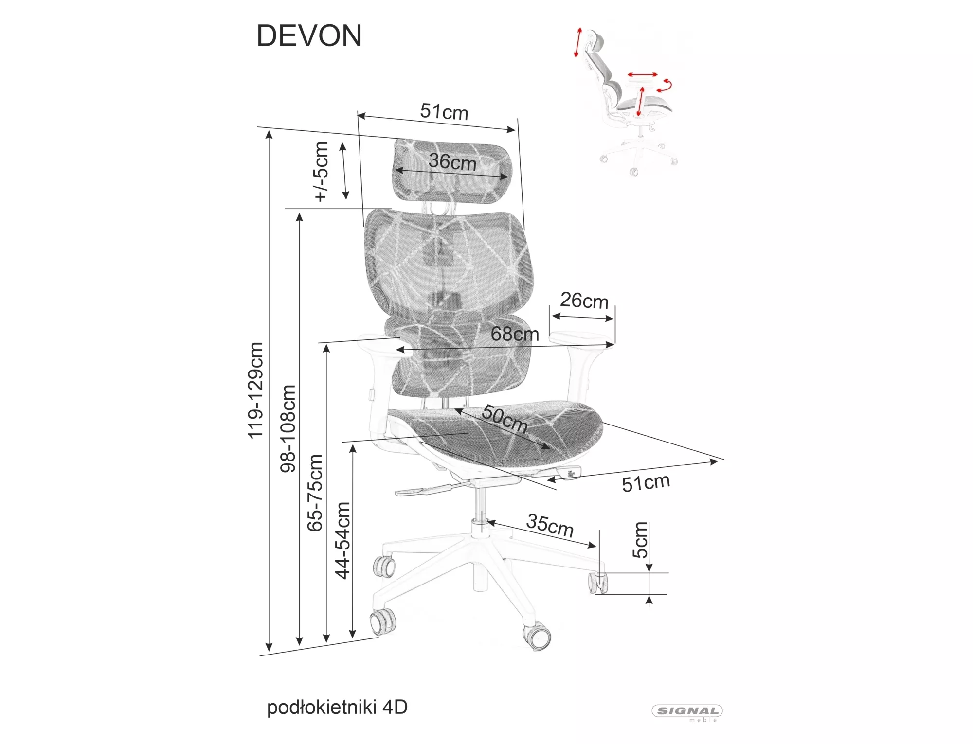 Office chair Devon - slika 6